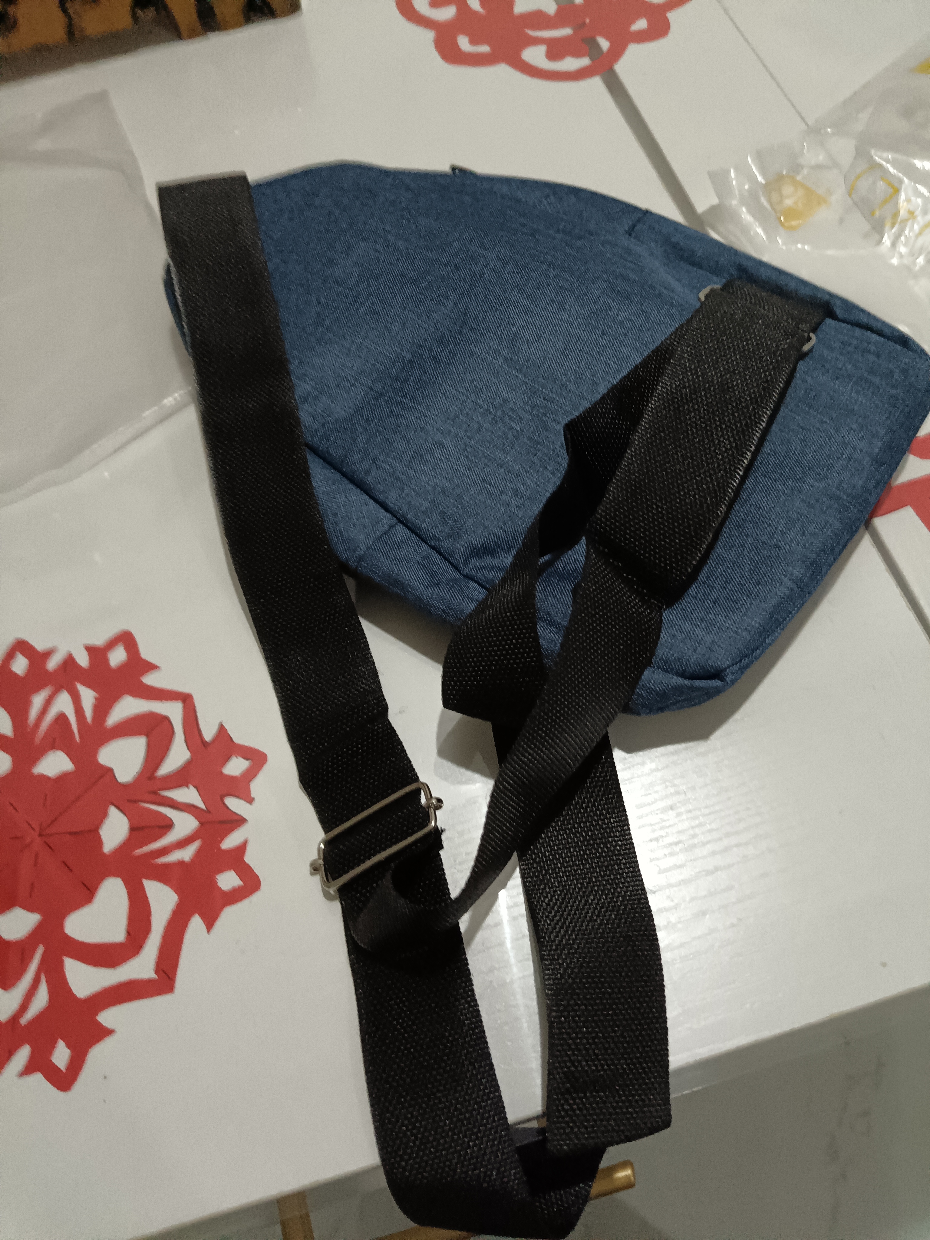 Chest bag男士时尚休闲胸包简约单肩包便捷轻便胸前包潮流斜挎包 蓝 色单层 实拍图