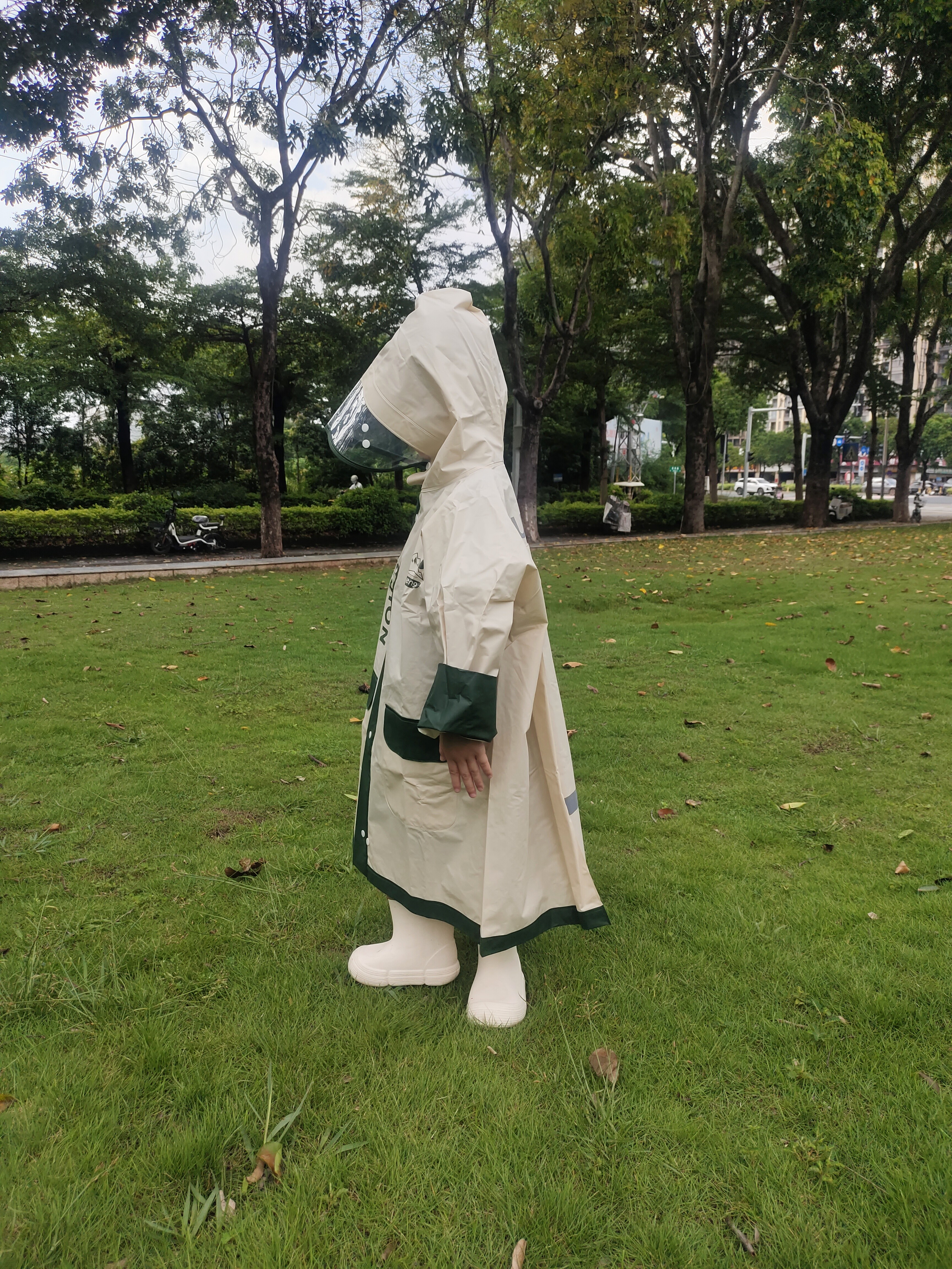 牧萌儿童雨衣男女童带书包位学生上学防水透气耐磨男女孩开学必备 实拍图