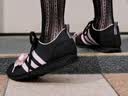 adidas「冰淇淋T头鞋」VS JOG 2.0薄底运动鞋男女阿迪达斯轻运动 黑色/浅粉 (推荐女生选小半码)   40 实拍图