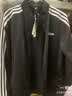 adidas休闲舒适三条纹立领夹克外套卫衣男装秋季阿迪达斯轻运动 黑色/白（推荐选大一码）   L 实拍图
