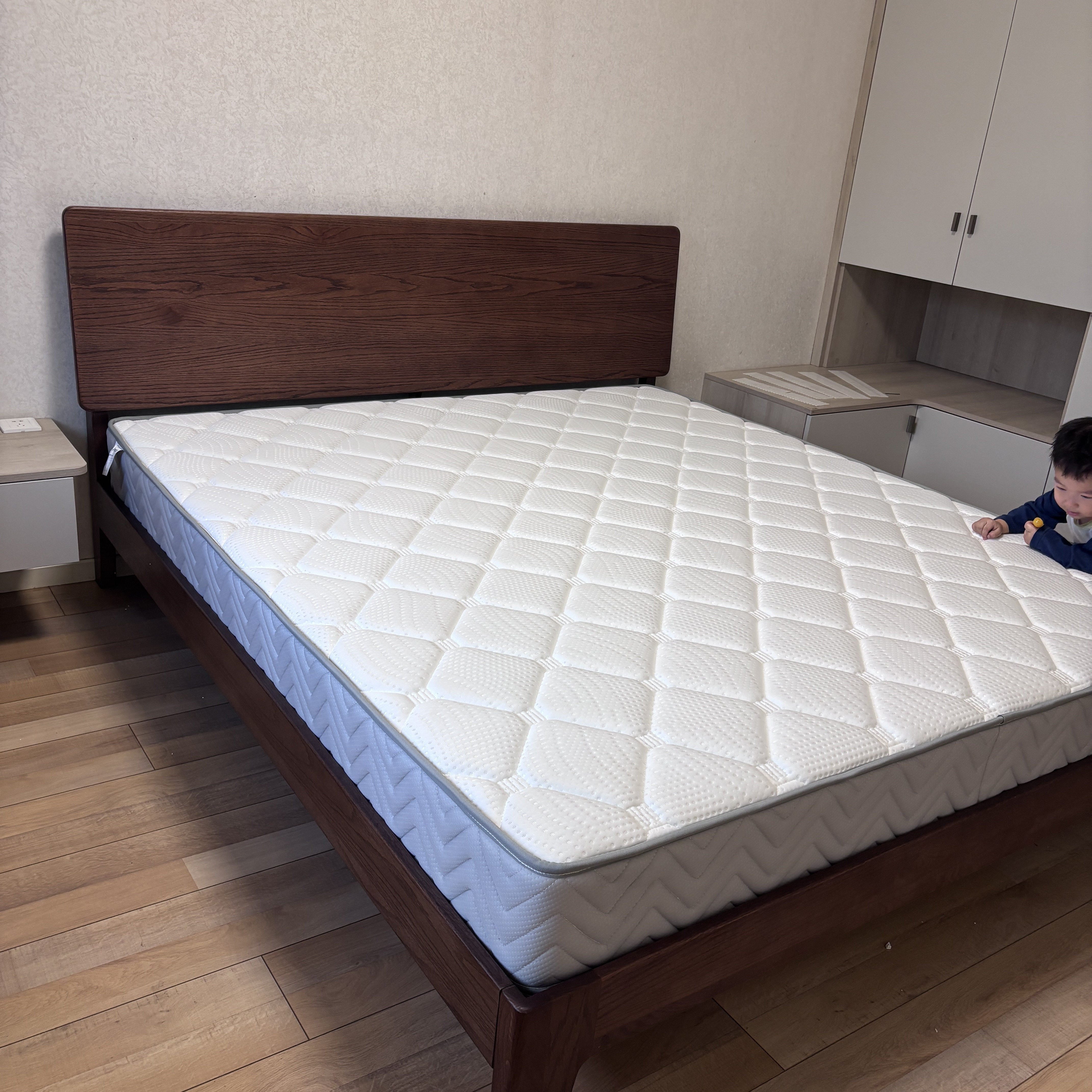 林氏家居中古风格1米8主卧双人大床实木床可可系列LH586A1 实拍图