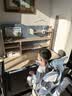读书郎儿童学习书桌椅套装可升降中小学生桌椅子写字家用课桌香草蓝T12 1.2米楹木桌+四层容量+追背椅 蓝 实拍图