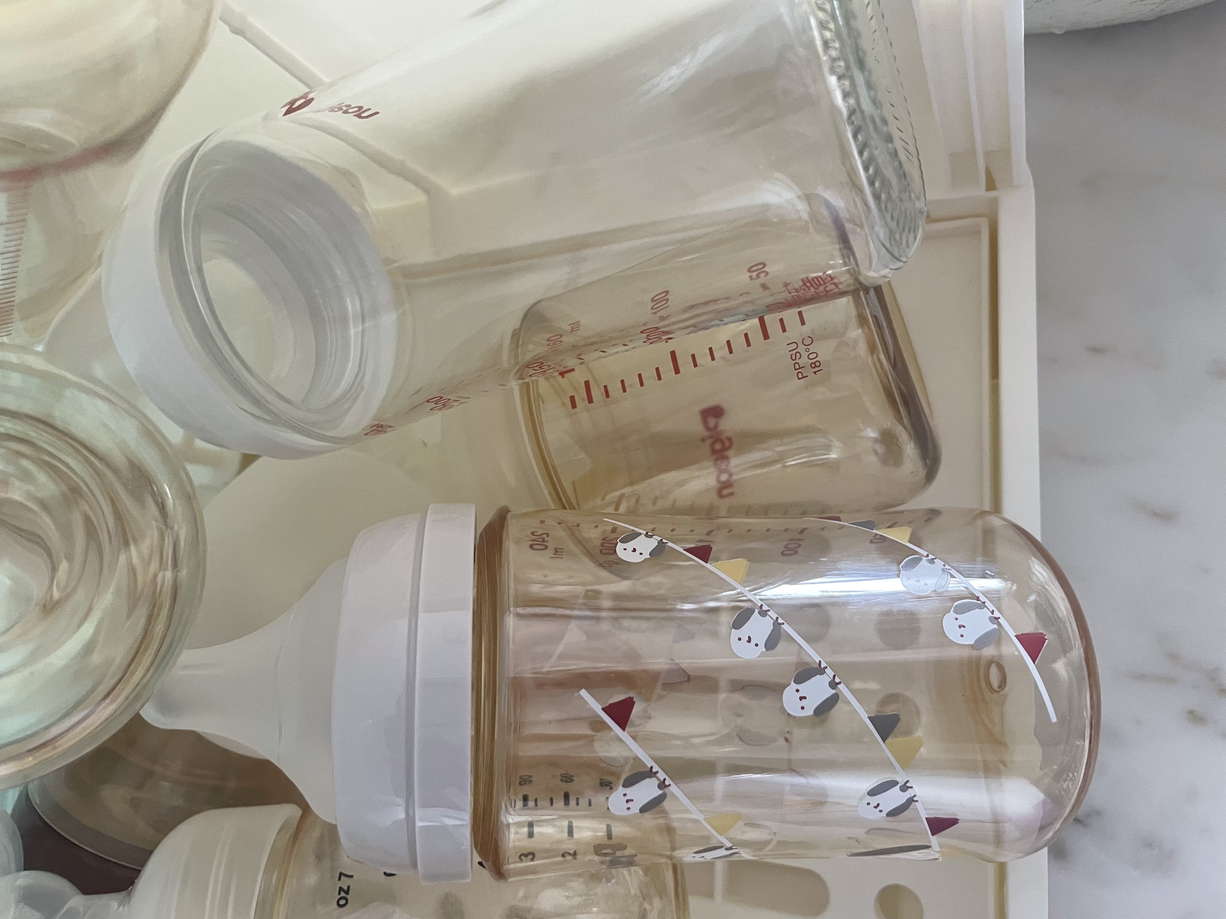 贝亲（Pigeon）PPSU双把手防胀气奶瓶240ml 猫头鹰 L号奶嘴 6月+ AA221 实拍图