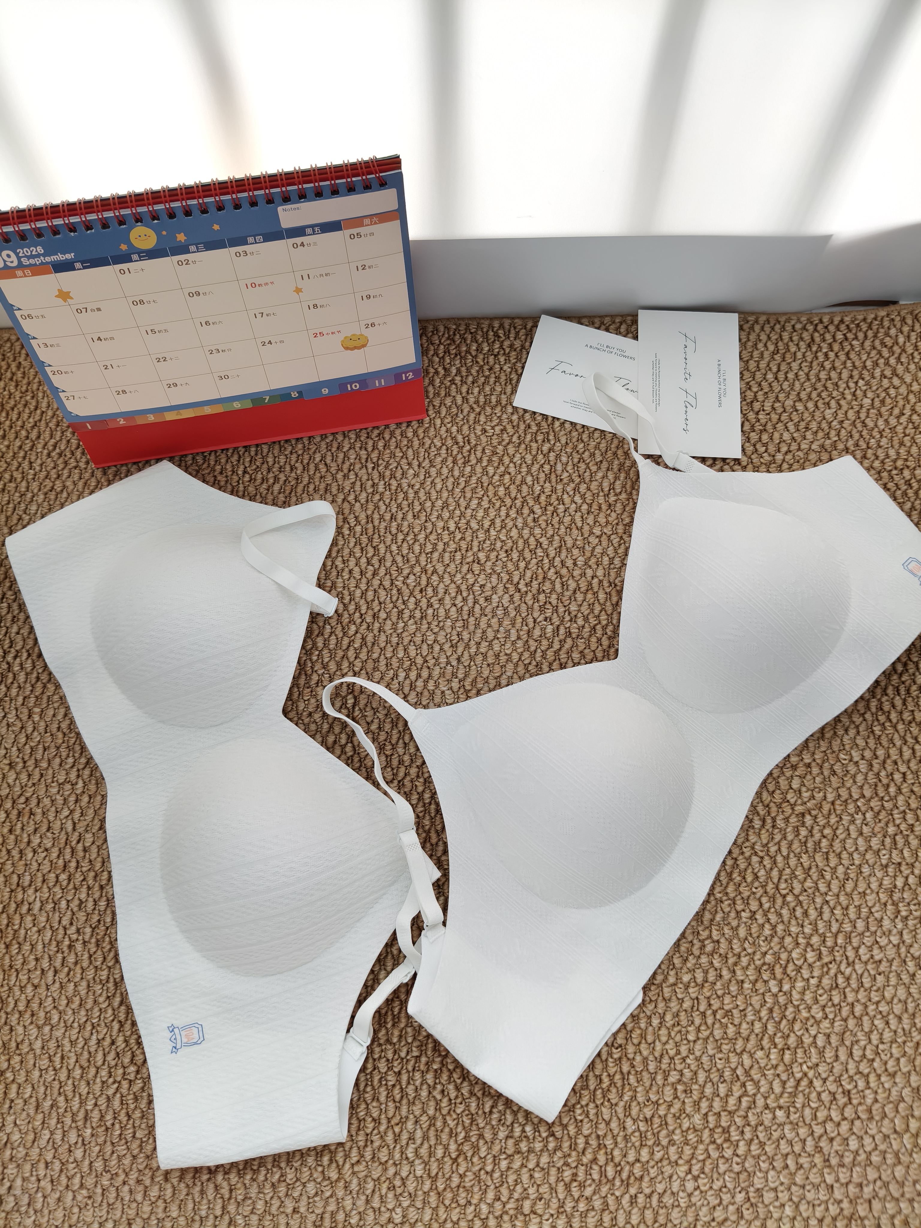 FitonTon2件装纯棉内衣女无痕舒适聚拢防垂收副乳文胸薄款文胸罩2026新款 实拍图