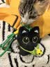 繁夏钥匙扣挂件小黑猫2个包包挂件手工挂绳毛绒公仔挂扣教师节礼物女 实拍图