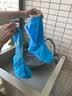 成人防雨鞋套 男女儿童加厚耐磨防水鞋套 防滑雨鞋雨靴套雨具 XS 31-33码 长款蓝色 实拍图