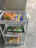 甄严选推车置物架落地多层收纳架宿舍移动零食架厨房架子家用带轮储物架 【加厚碳钢】三层白色送滑轮 实拍图