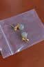 珍尚银中国黄金银杏银耳钉女中秋节礼物耳环坠饰和田玉生日送女朋友S925 实拍图