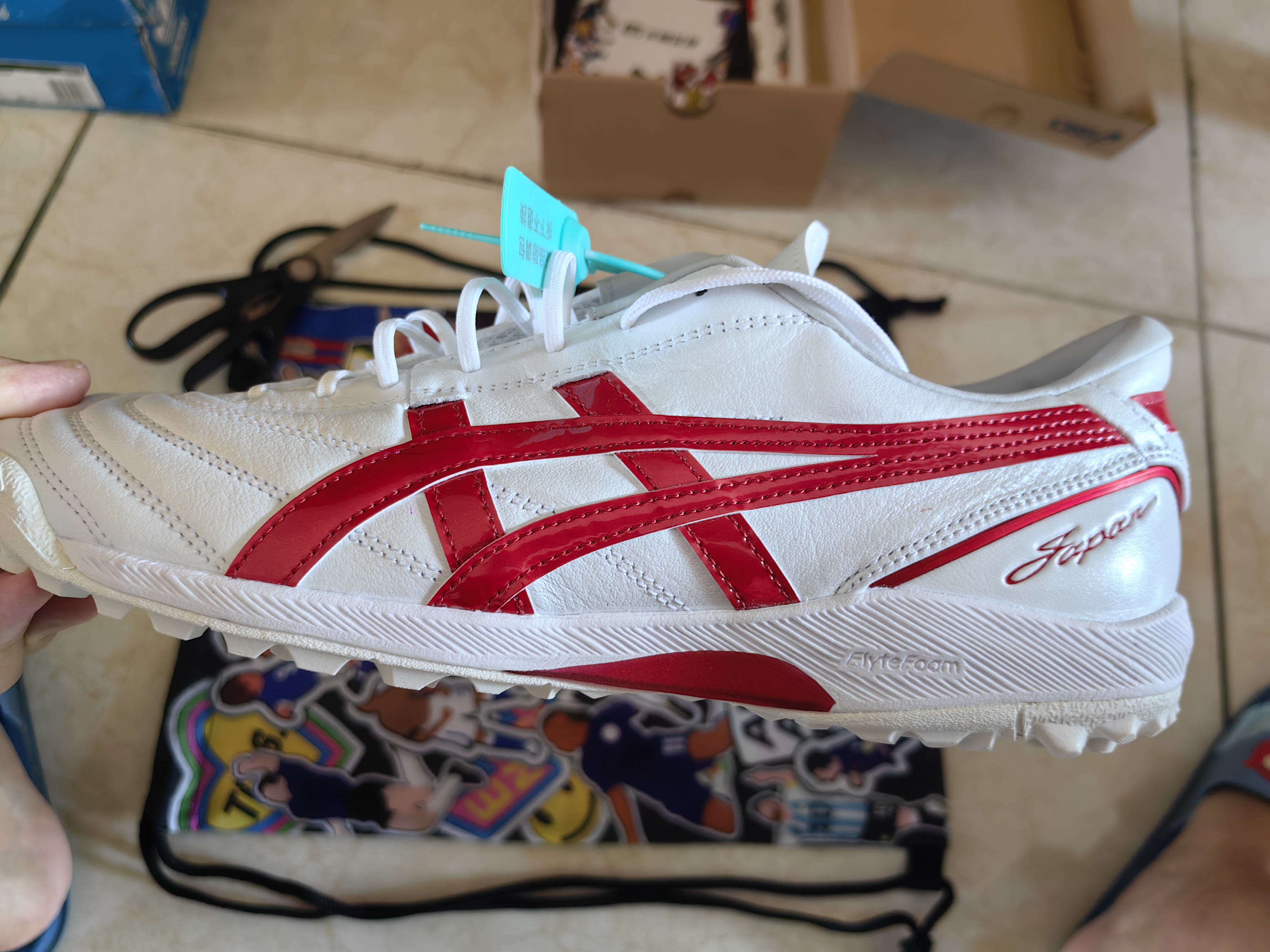 亚瑟士（asics）天朗足球亚瑟士全袋鼠皮C3人草TF碎钉比赛训练缓震足球鞋1113A032 白红#1113A032-111 T碎钉 42 JP265 实拍图