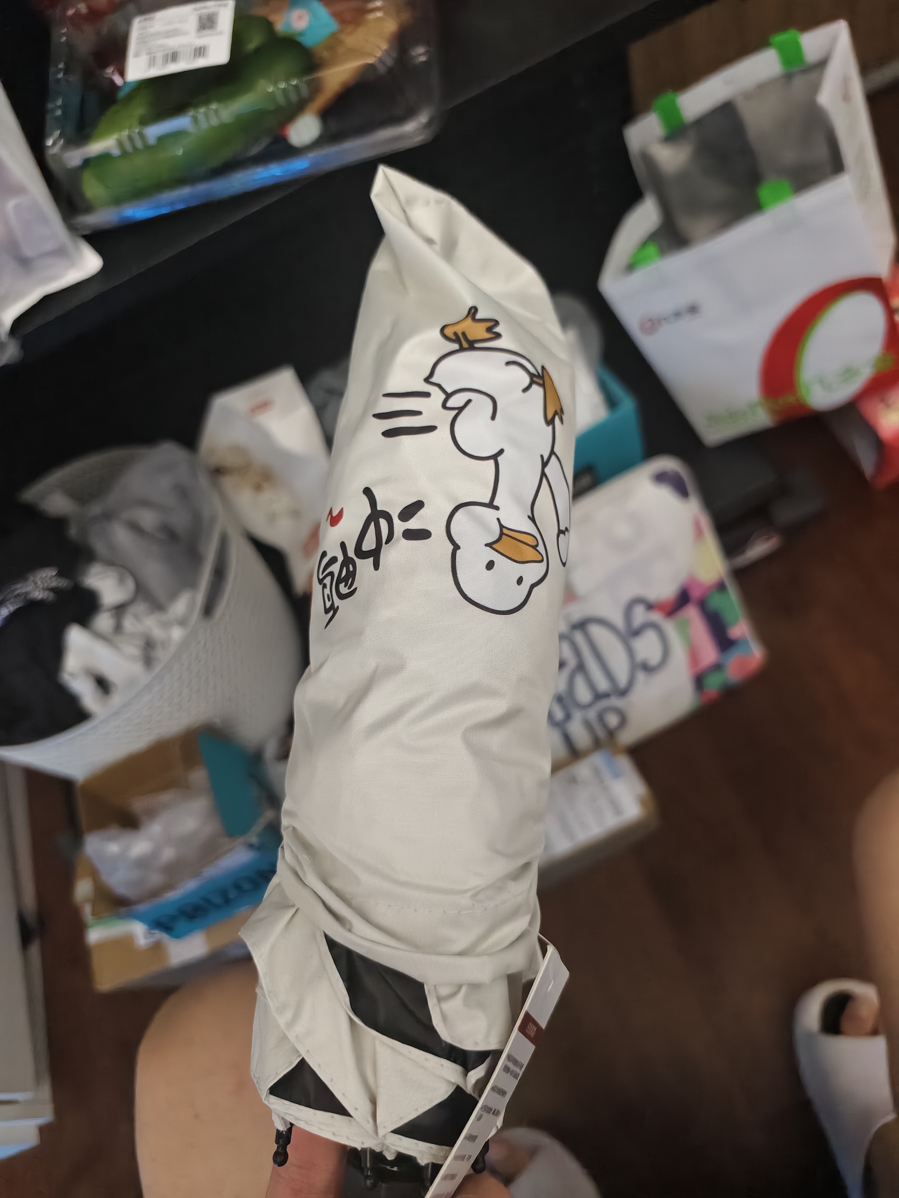 C'mon防晒太阳伞三折晴雨伞遮阳伞女防紫外线简约折叠伞 宠萌冲鸭 实拍图
