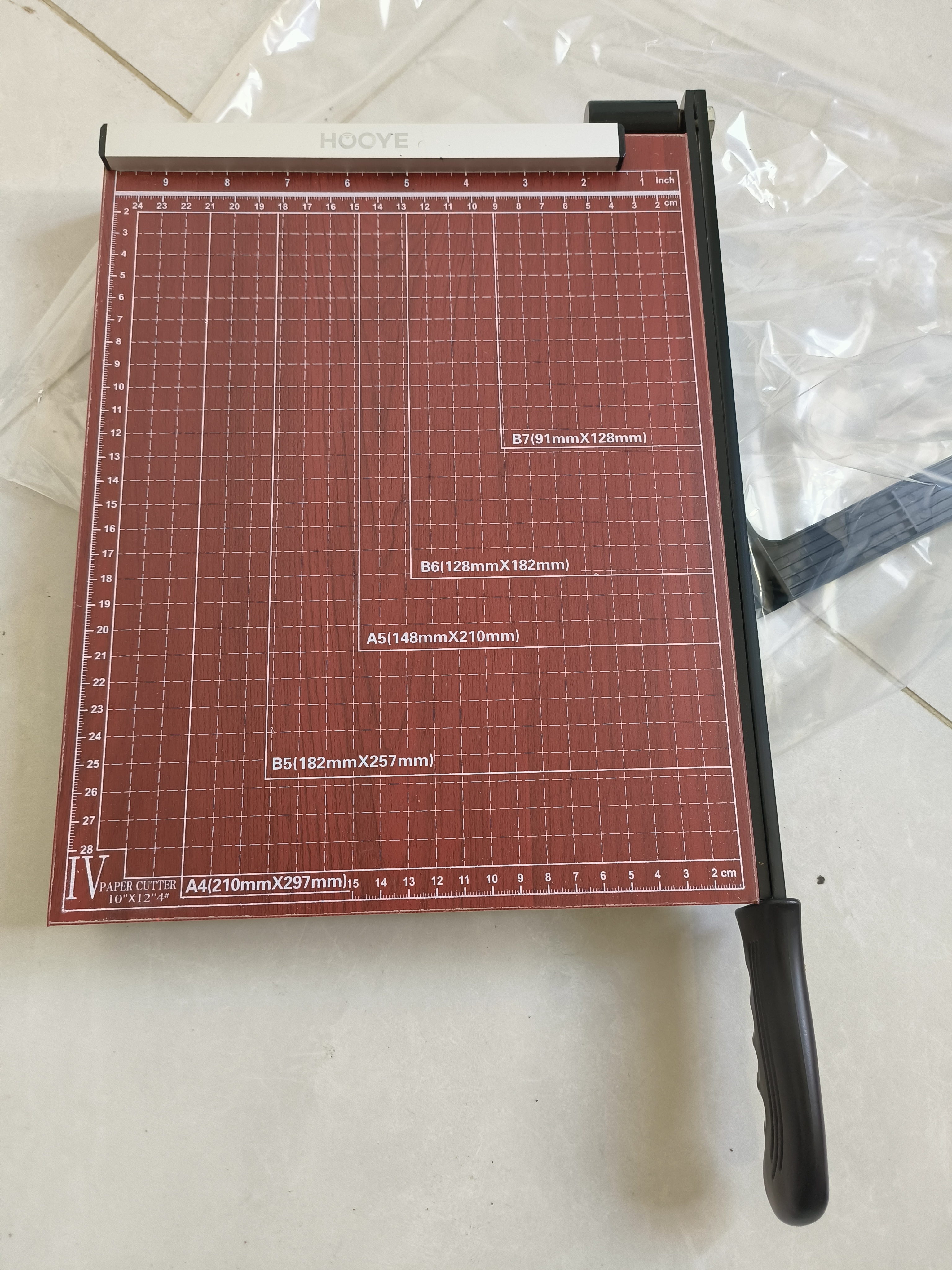 豪艺（HOOYE）木质裁纸刀照片文件切纸刀切纸机裁纸机纸张裁纸器5814 300mm*250mm 实拍图