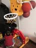 幼贝臣儿童篮球架玩具可升降男孩女孩多功能运动健身玩具宝宝室内投篮框 红黄加高款+套圈+音乐机+高尔夫 实拍图