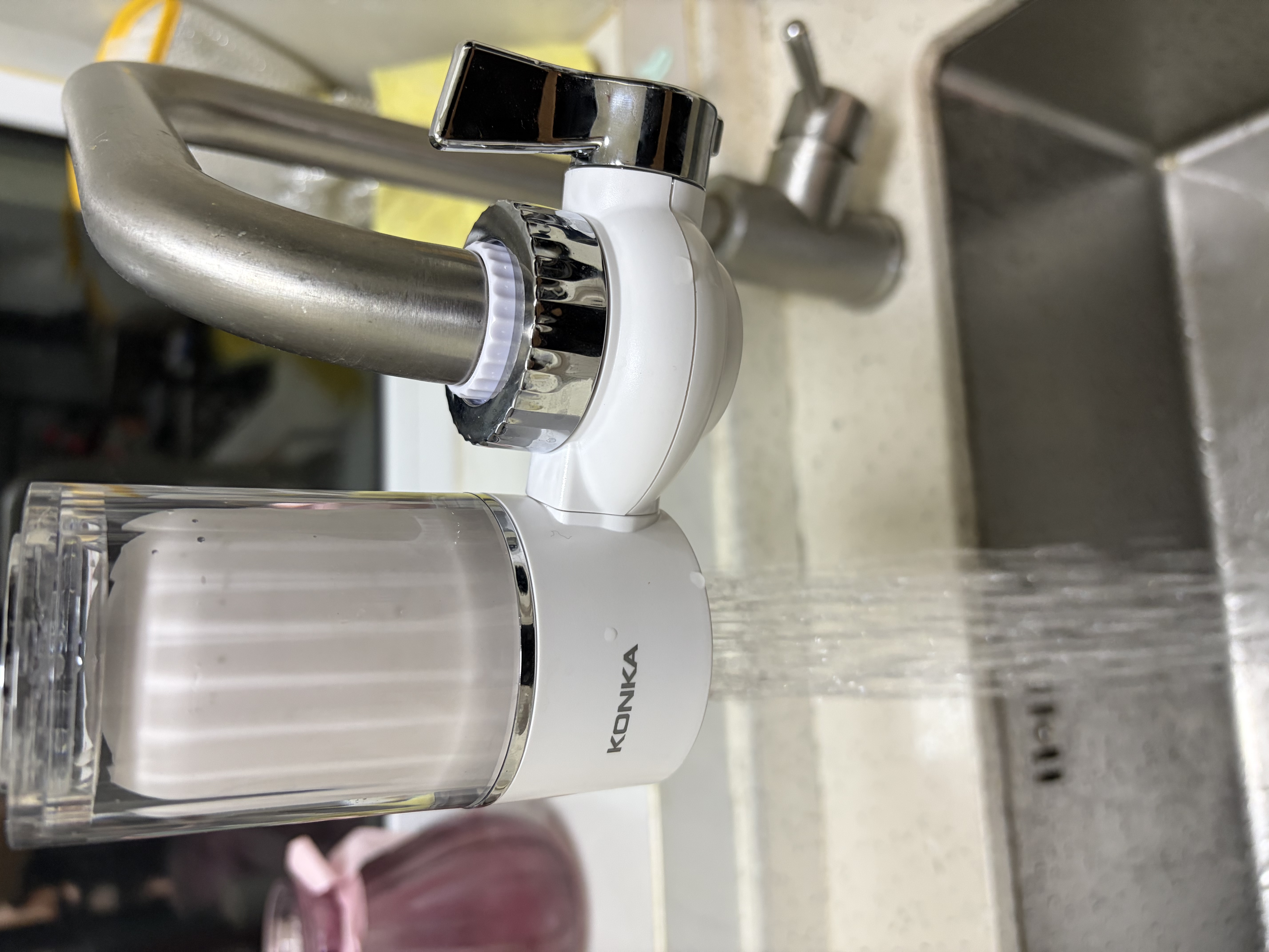 康佳（KONKA）净水器水龙头 厨房家用自来水过滤器 阻水垢除余氯 可视化双出水可清洗滤芯 KPW-LT02 一机1芯 实拍图