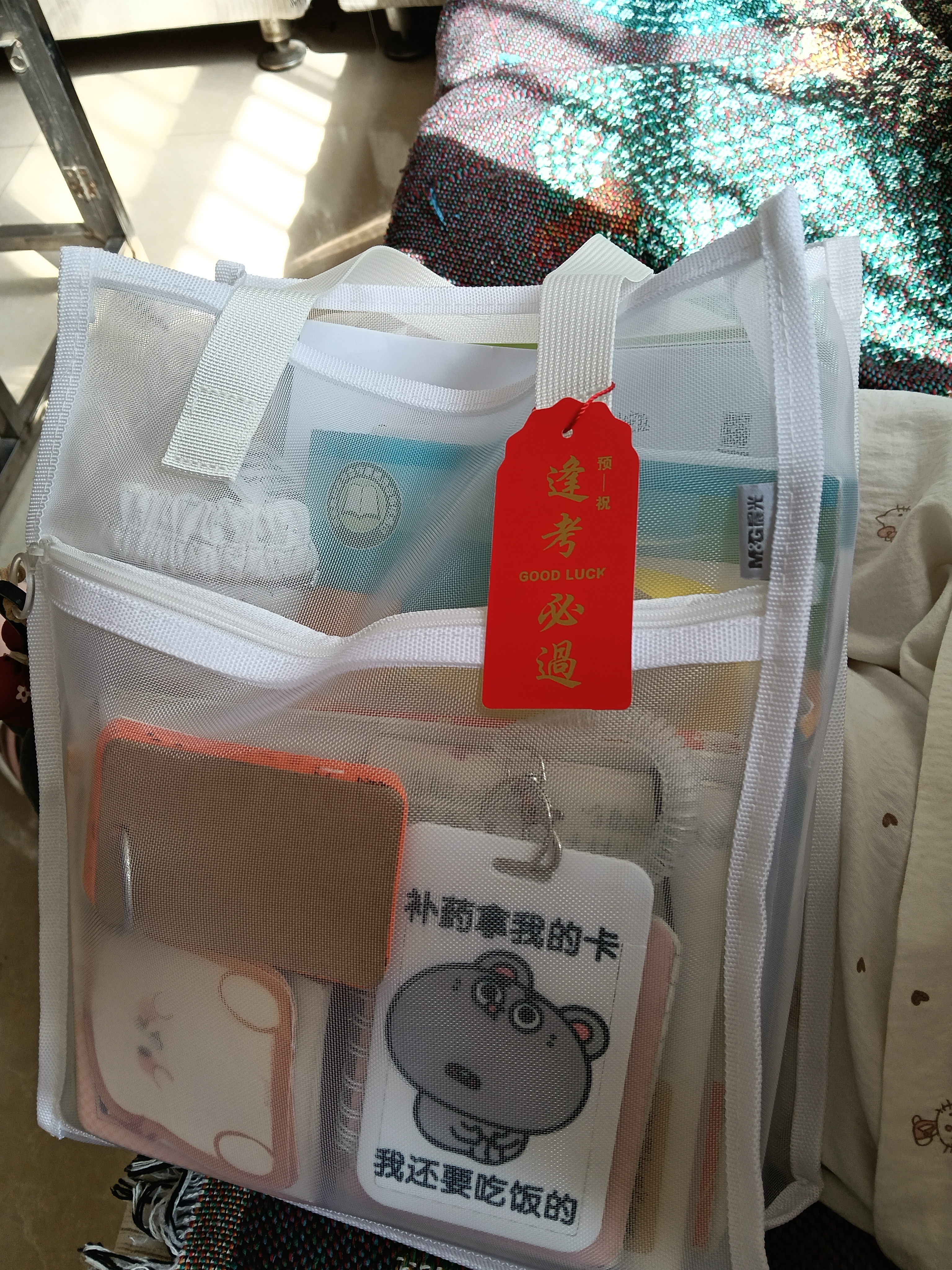 晨光学生补习袋 金刚网纱考试专用透明手提袋文件袋补课包学习作业袋美术袋 文具文具 实拍图