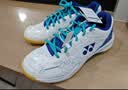 尤尼克斯（YONEX）羽毛球鞋yy入门级训练减震动力垫男女SHB101CR 白/蓝41码 实拍图