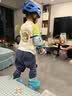 米高轮滑鞋儿童溜冰鞋男童初学中小学滑轮滑冰旱冰鞋直排轮S3套装蓝M 实拍图