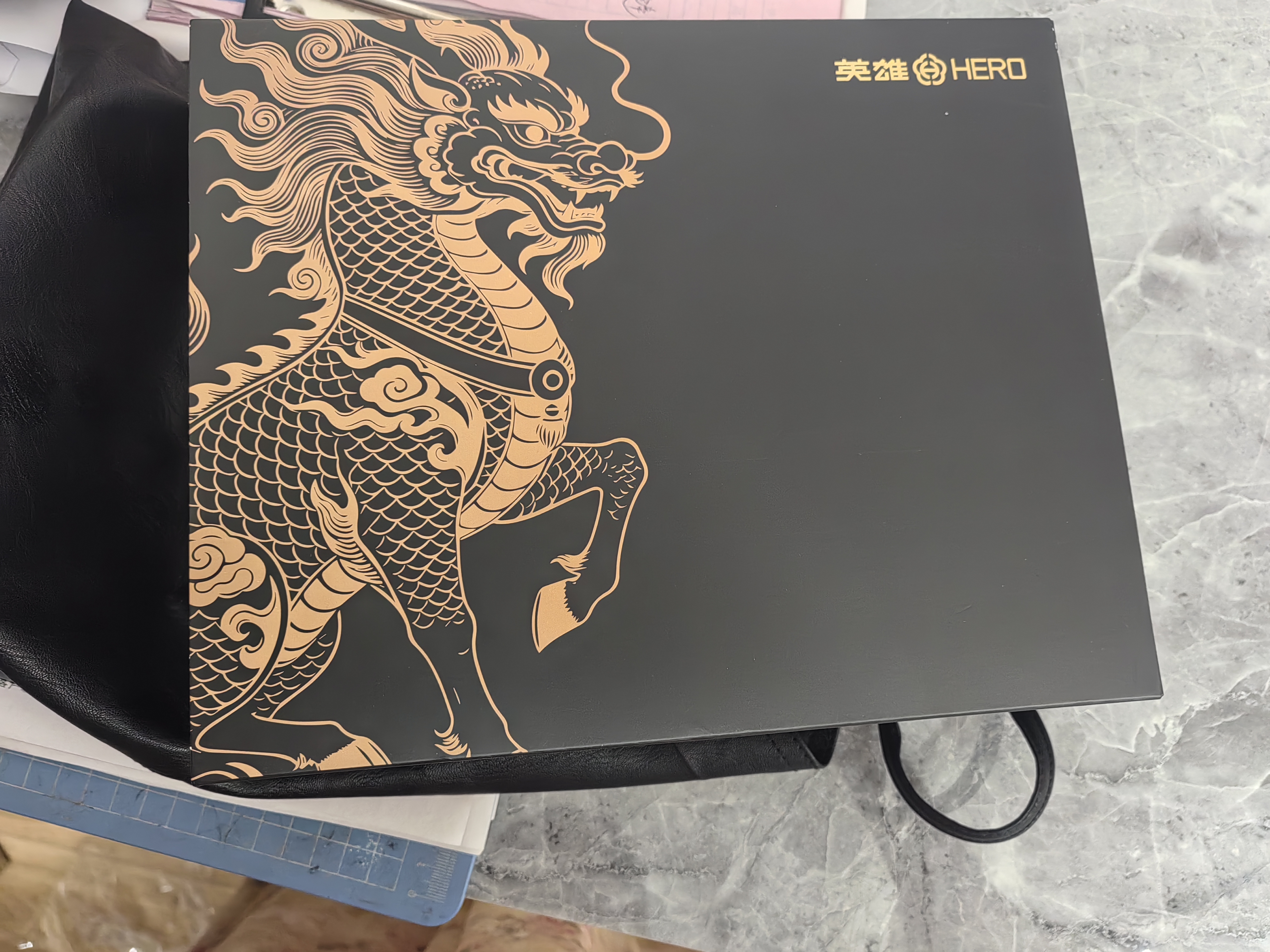 英雄（HERO）钢笔 麒麟礼盒商务礼盒办公签字笔 男女生日礼物铱金笔墨水套装 F尖红色 实拍图