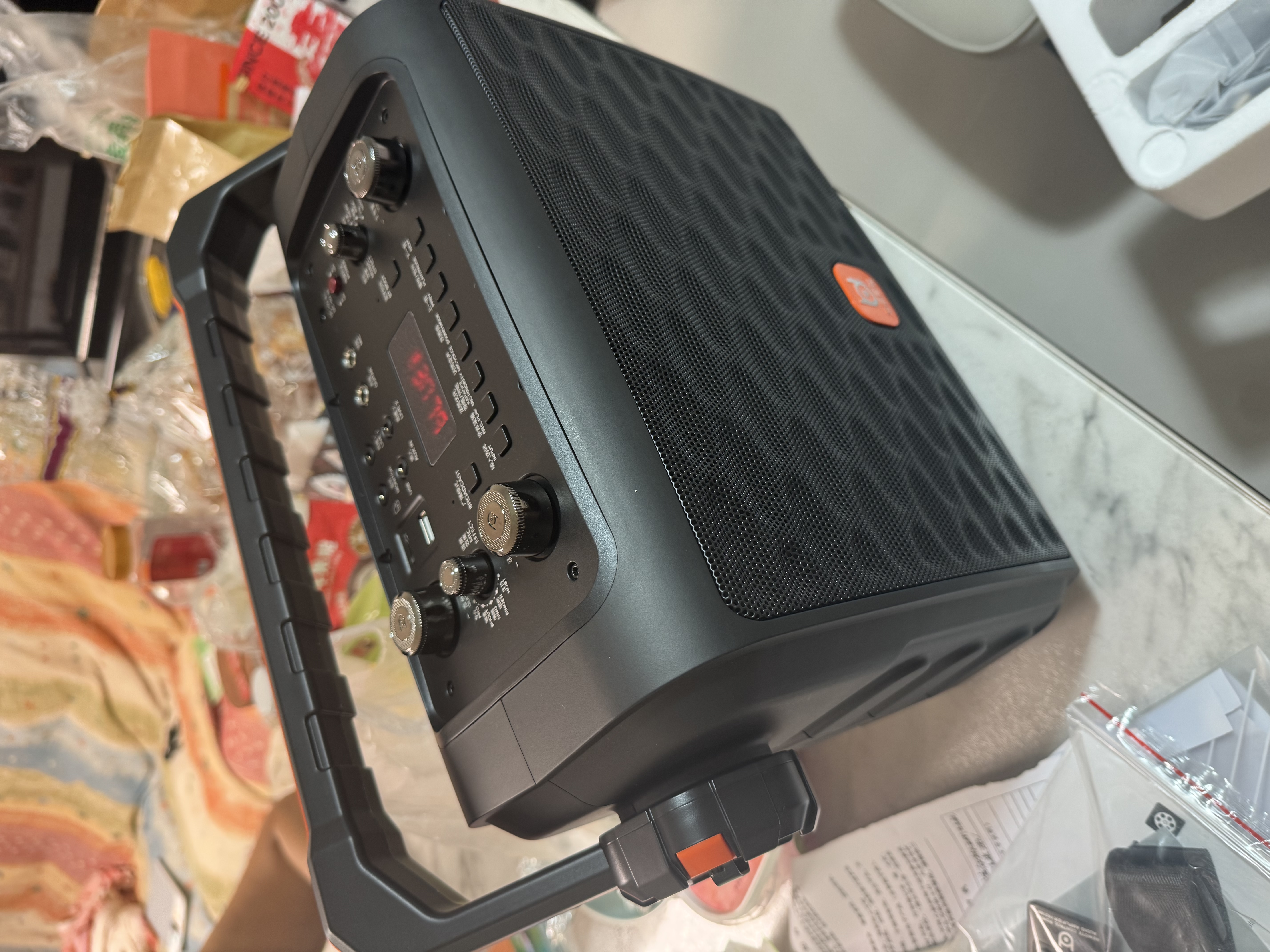 贝德音响广场舞音箱户外k歌移动便携式手提蓝牙音箱家庭ktv大功率大音量带话筒声卡直播专业音箱低音炮 0887S+8吋重低音喇叭+可调频双话筒 实拍图