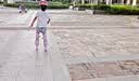 斯威（SWAY）轮滑鞋儿童溜冰鞋男女童初学套装中小学滑轮滑冰旱冰鞋成人直排轮 莫紫八轮全闪+头盔护具+一体支架 M (适合6-12岁)平时鞋码31-36 实拍图