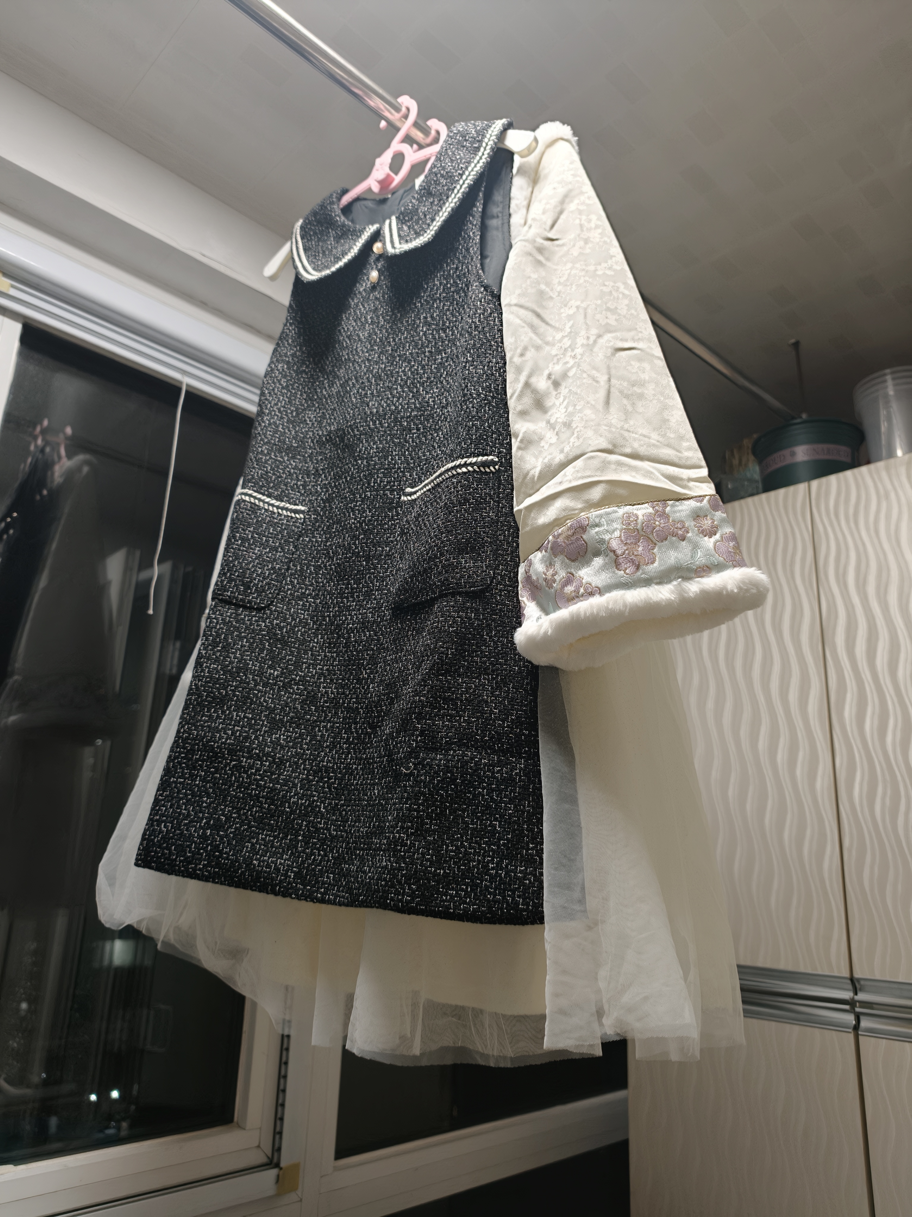 巴拉巴拉童装女童国风连衣裙秋冬网纱假两件裙子宝宝洋气中式甜美汉服提花 实拍图