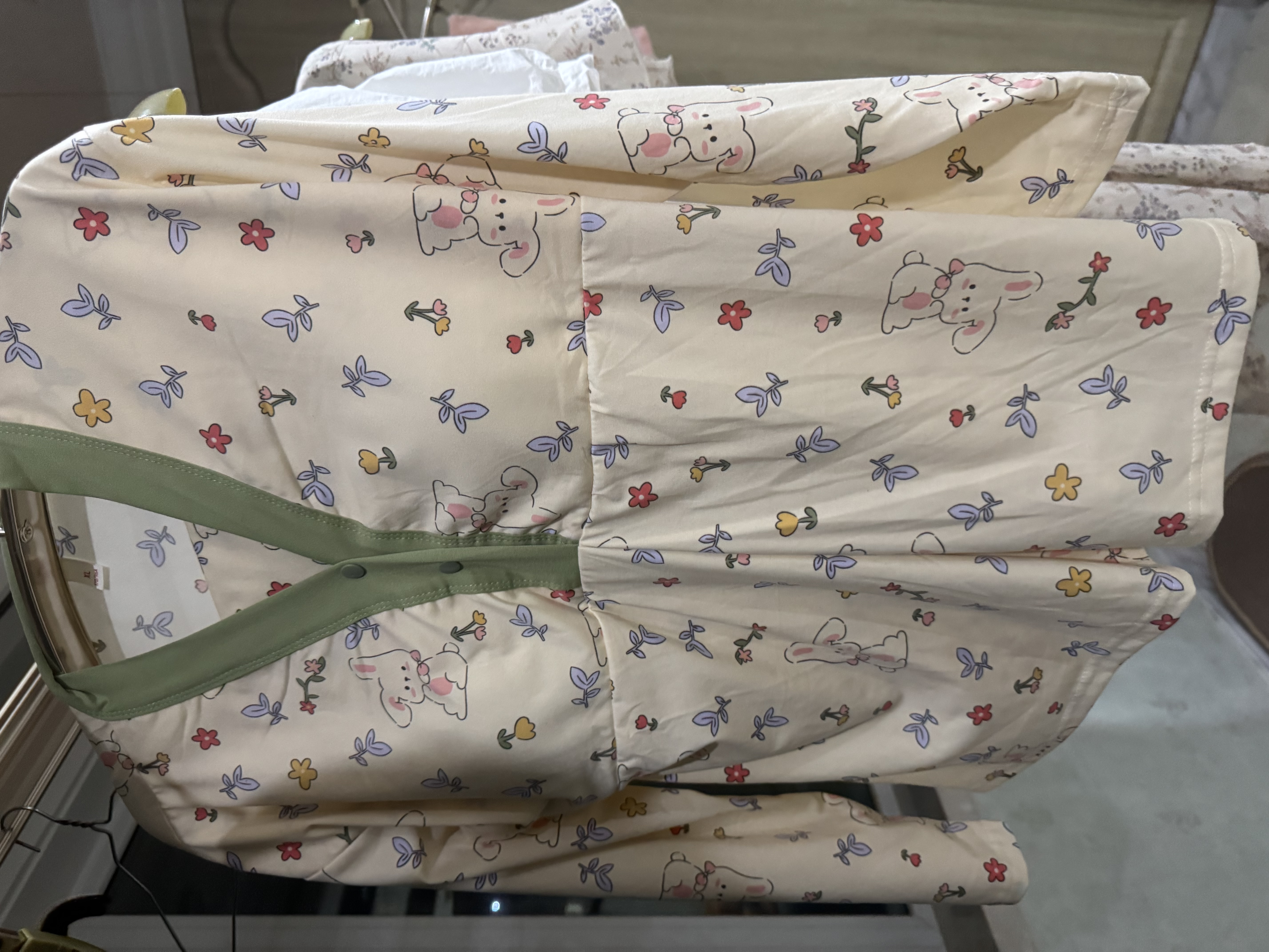 芬腾可安（FENTENGCARE）孕妇睡衣女士春秋季月子服孕期产后专用长袖长裤自带胸垫家居服QH 实拍图