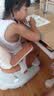 龙承匠人儿童学习桌椅套装可升降写字书实木桌中小学生3-18岁桌课椅子K80 【全光谱大路灯】0.8米实木桌+自动追背椅咖 赠学习大礼包 实拍图