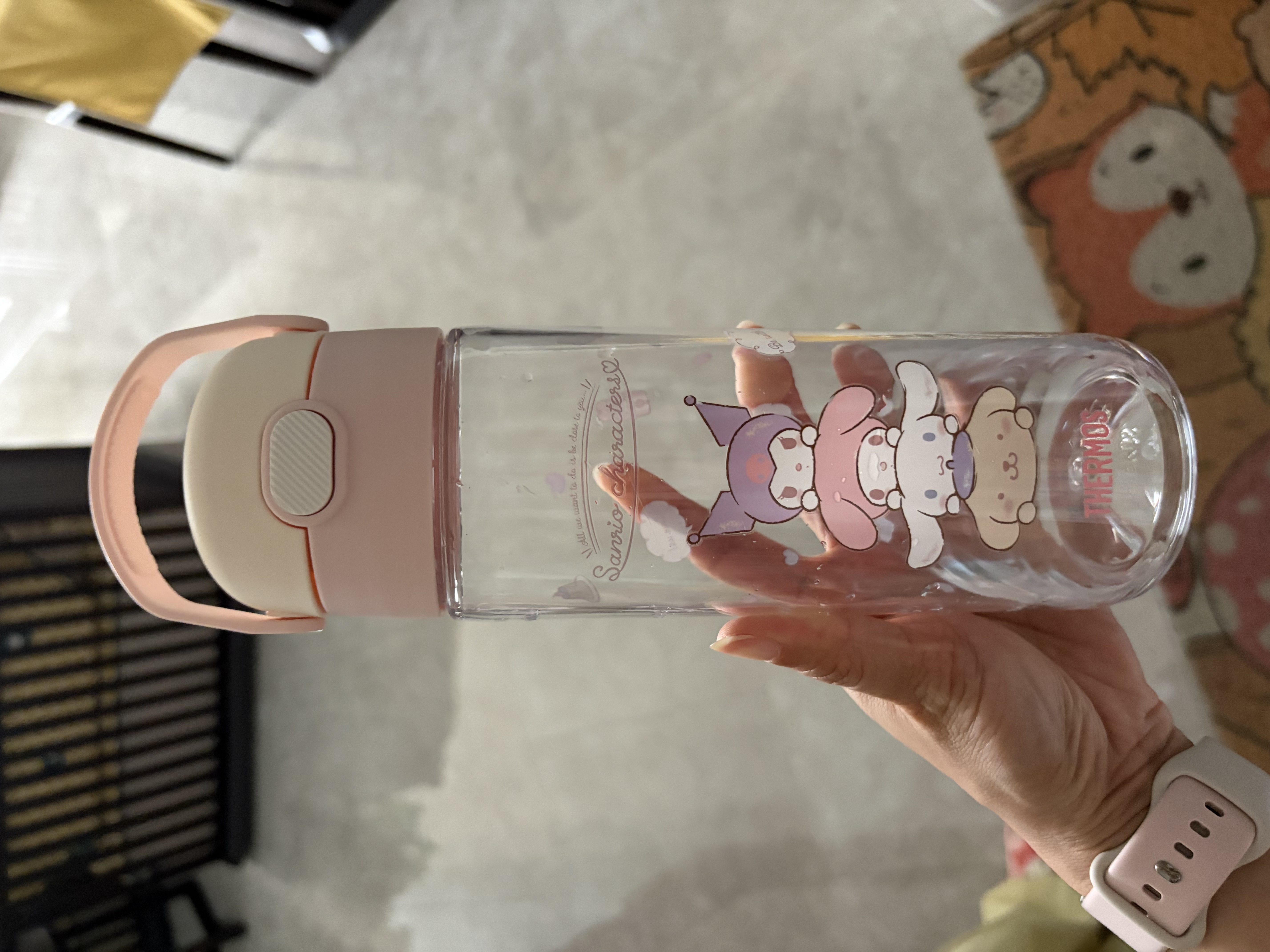 膳魔师（THERMOS）三丽鸥儿童水杯Tritan运动直饮杯学生6-12岁上学专用水壶600ml粉 实拍图