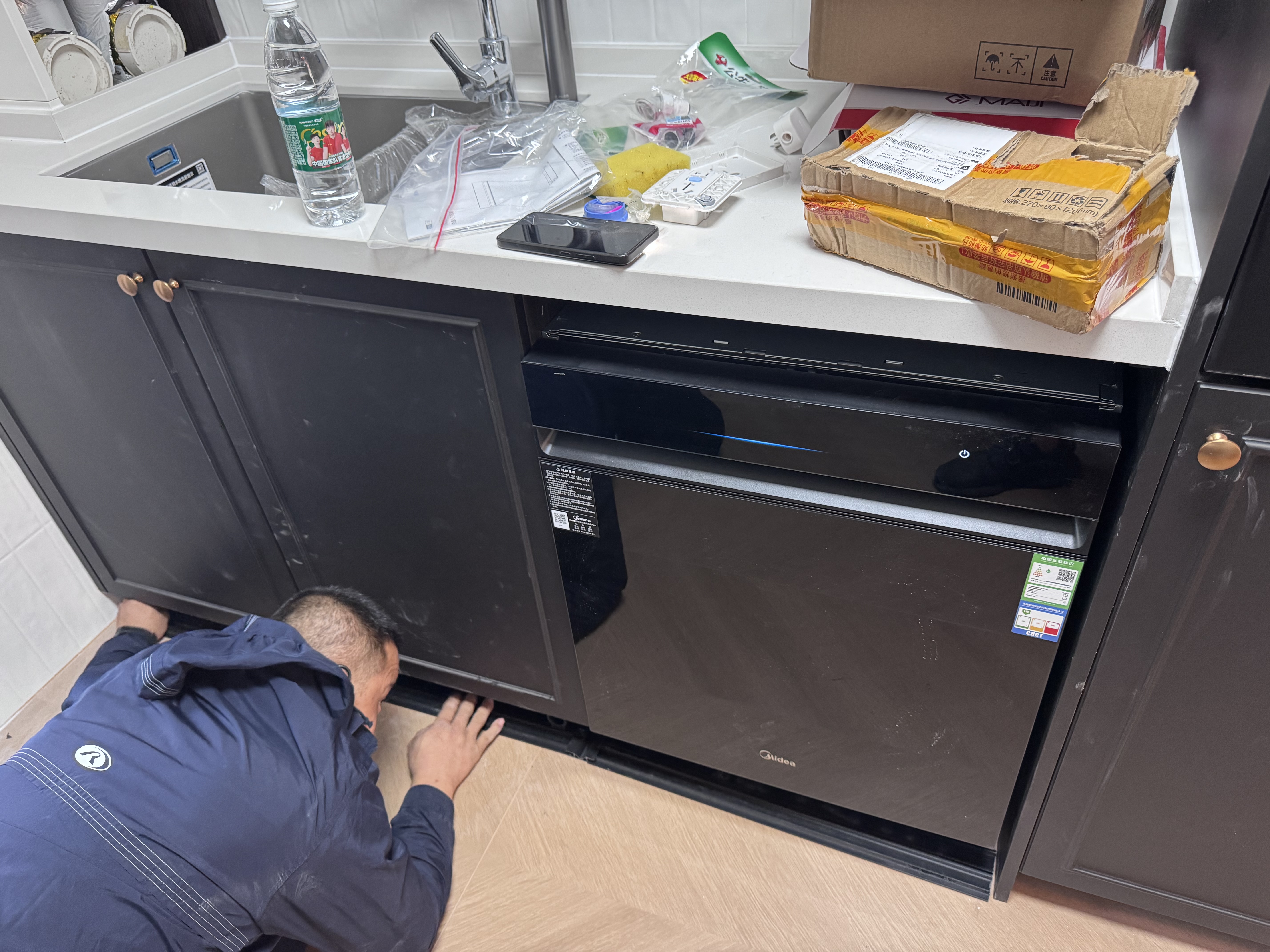 美的（Midea）【小西梅洗碗机X7黑】新一级水效 洗碗机嵌入式150升以上 万向喷臂 105℃热风烘干 晶焰速干 实拍图