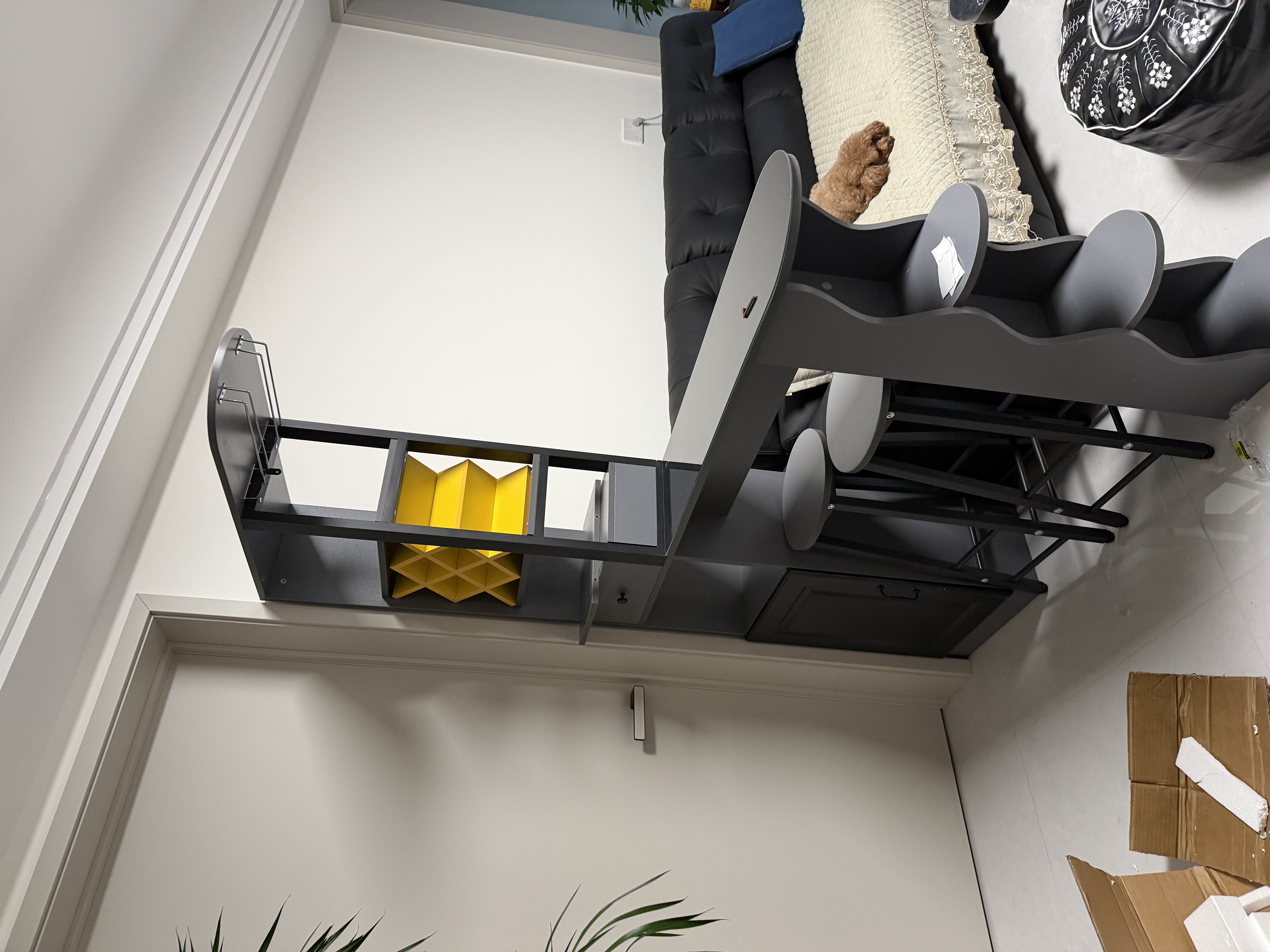 西提靠墙吧台桌家用现代简约酒柜隔断柜客厅餐厅餐桌小户型阳台高脚桌 实拍图
