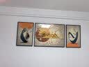 Sixpoetry 客厅装饰画现代简约沙发背景墙壁画轻奢三联晶瓷画大气高档挂画 福运相伴（铝合金外框） 晶瓷画左右40*60+中间80*60亮面 实拍图