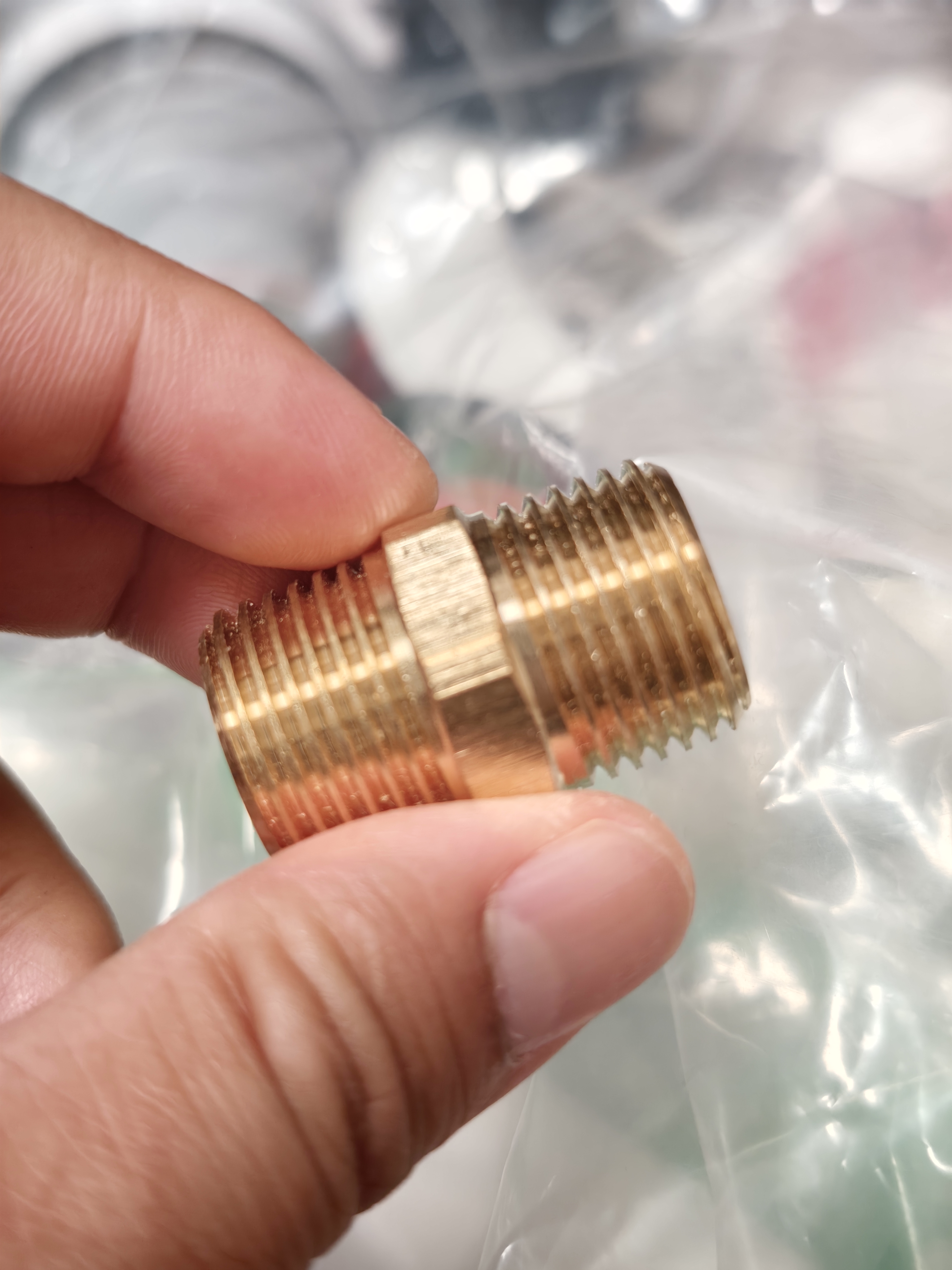 伟星 4分黄铜对丝2只装 双外丝接头软管对接加长黄铜水管接头 实拍图
