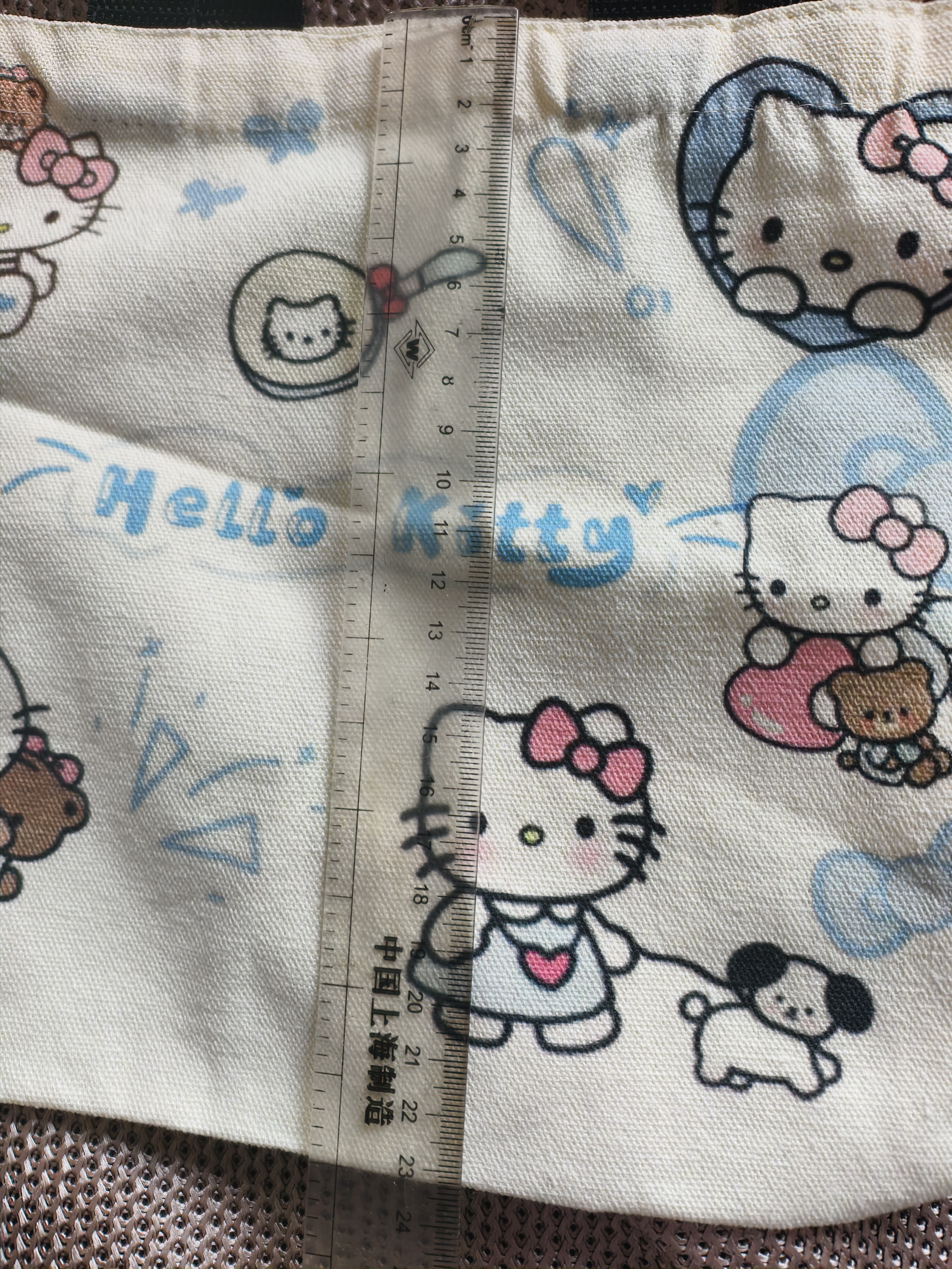 kitty帆布包大容量春夏新款卡通帆布包可爱通勤包小众百搭手提包 KT【蓝色-无挂件】 实拍图