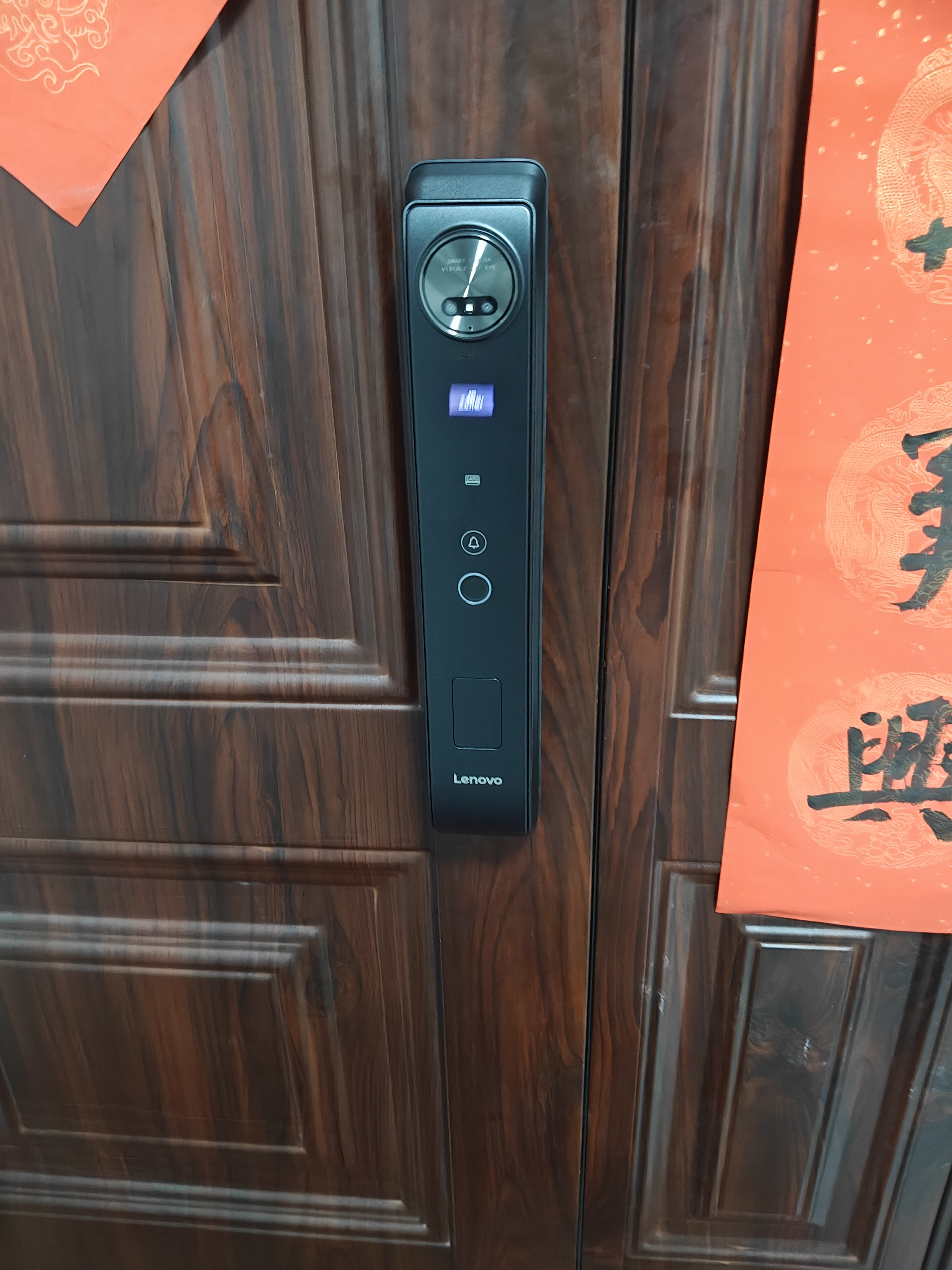 联想R20 智能门锁 指纹锁 3D人脸识别 智能锁 入户门 密码锁 电子锁 全自动 可视猫眼 家用 防盗门 实拍图
