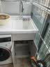 Kadoor【德国品牌】蜂窝铝洗衣柜阳台一体台盆洗衣洗手脸池槽洗衣伴侣柜 110CM 右盆奶色【德国品牌】【送抽拉龙头+双下水】 实拍图