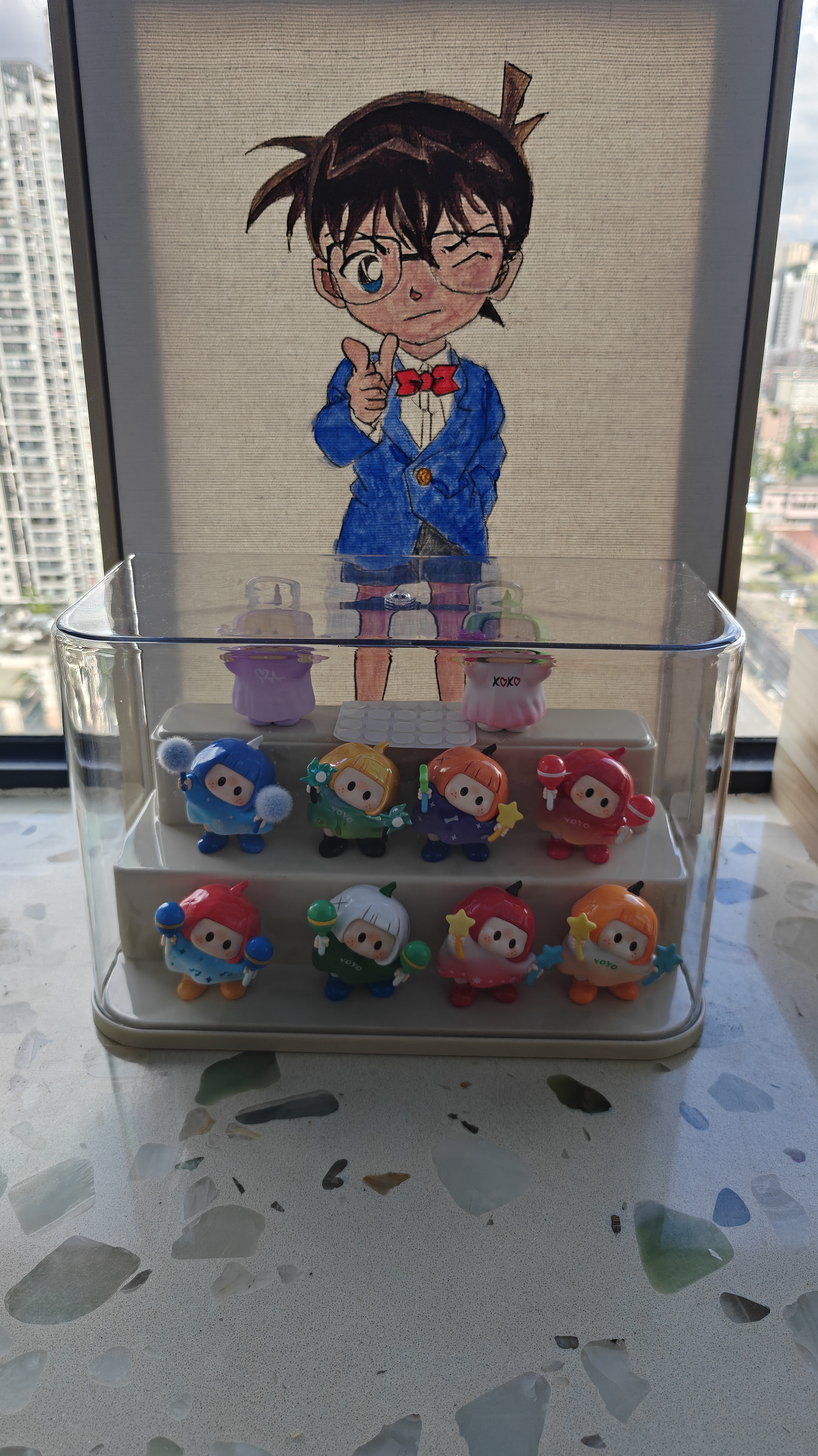 自然屋萌粒收纳盒盲盒展示盒手办防尘透明桌面展示架阶梯式收纳架3层 实拍图