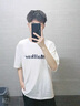 唐号（tanghao）美式高街t恤男设计感小众潮流复古上衣夏季新款潮牌短袖痞帅衣服 T25字母 白色 XL 实拍图