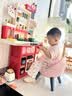 Eve Stone SPECIAL GIRL LIKE YOU玩具女孩厨房玩具3-6岁套装仿真厨具做饭煮饭儿童过家家女童礼物 超大号100cm+烤面包机+101件套红 小厨房4岁男女孩6-12岁宝宝生 实拍图