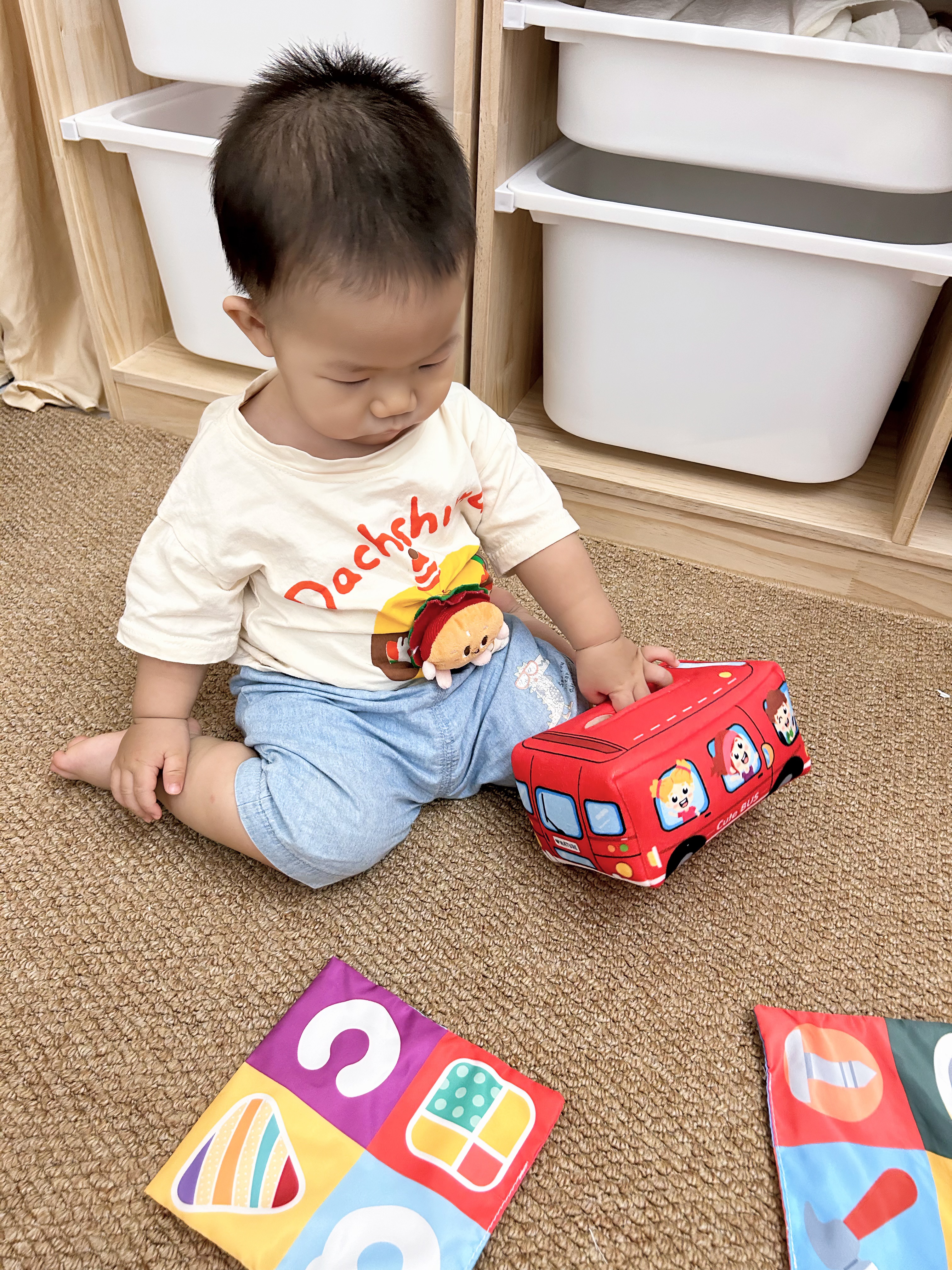 迪漫奇宝宝玩具0-1岁撕不烂的纸巾盒抽抽乐早教布书恐龙3响纸+10丝巾 实拍图