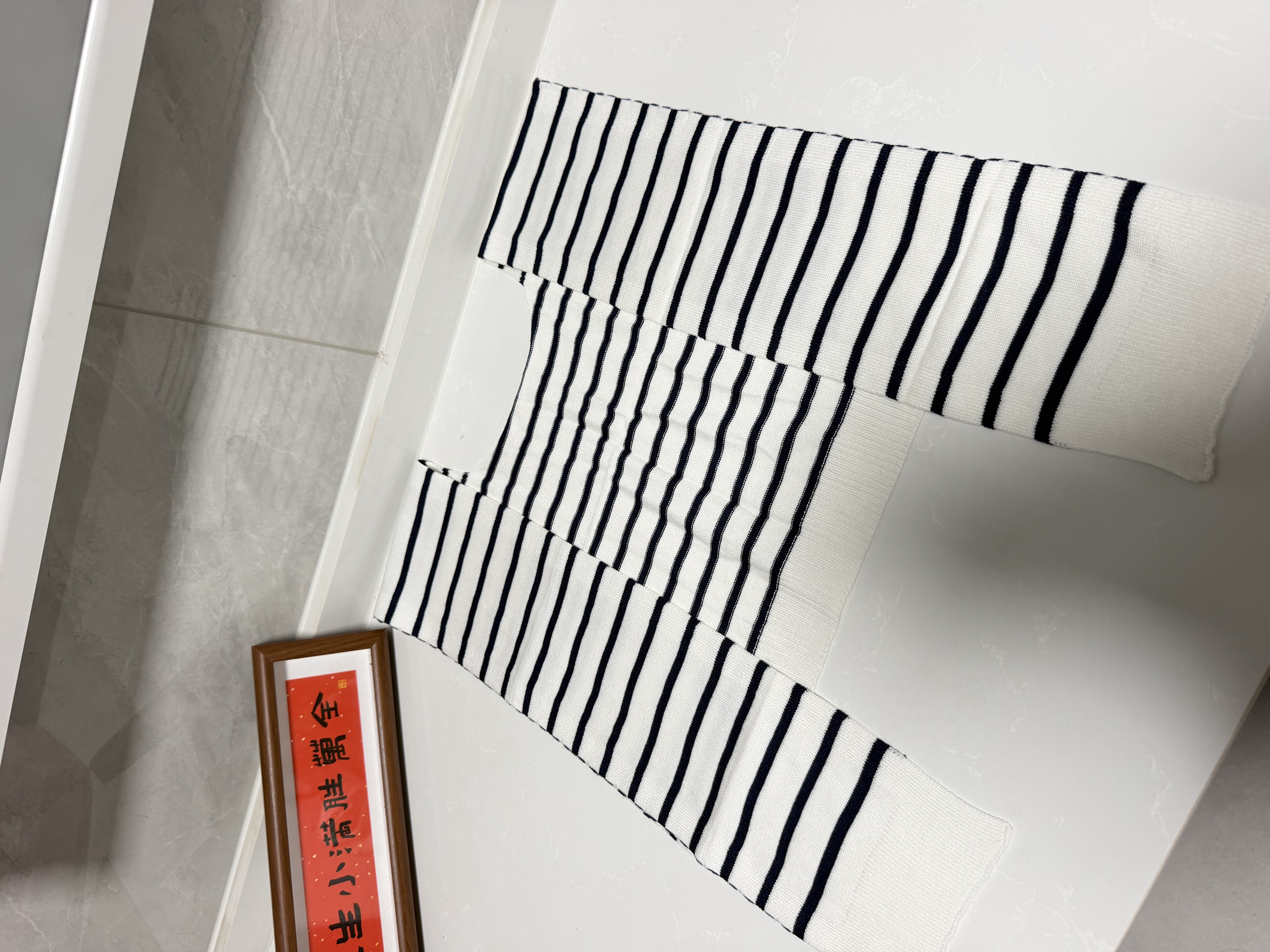 南极人四季针织披肩薄款外搭披肩办公室空调房肩颈防凉防吹搭肩 蓝白 实拍图