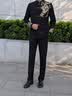 花花公子新中式男装男士马褂马褂长衫唐装中国风汉服婚礼服刺绣秀禾服 黑色【高定面料】 M 90-115【高定面料】 晒单实拍图