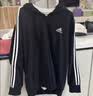 adidas通勤休闲三条纹连帽夹克早秋外套卫衣男装阿迪达斯轻运动   黑色/白   3XL 实拍图