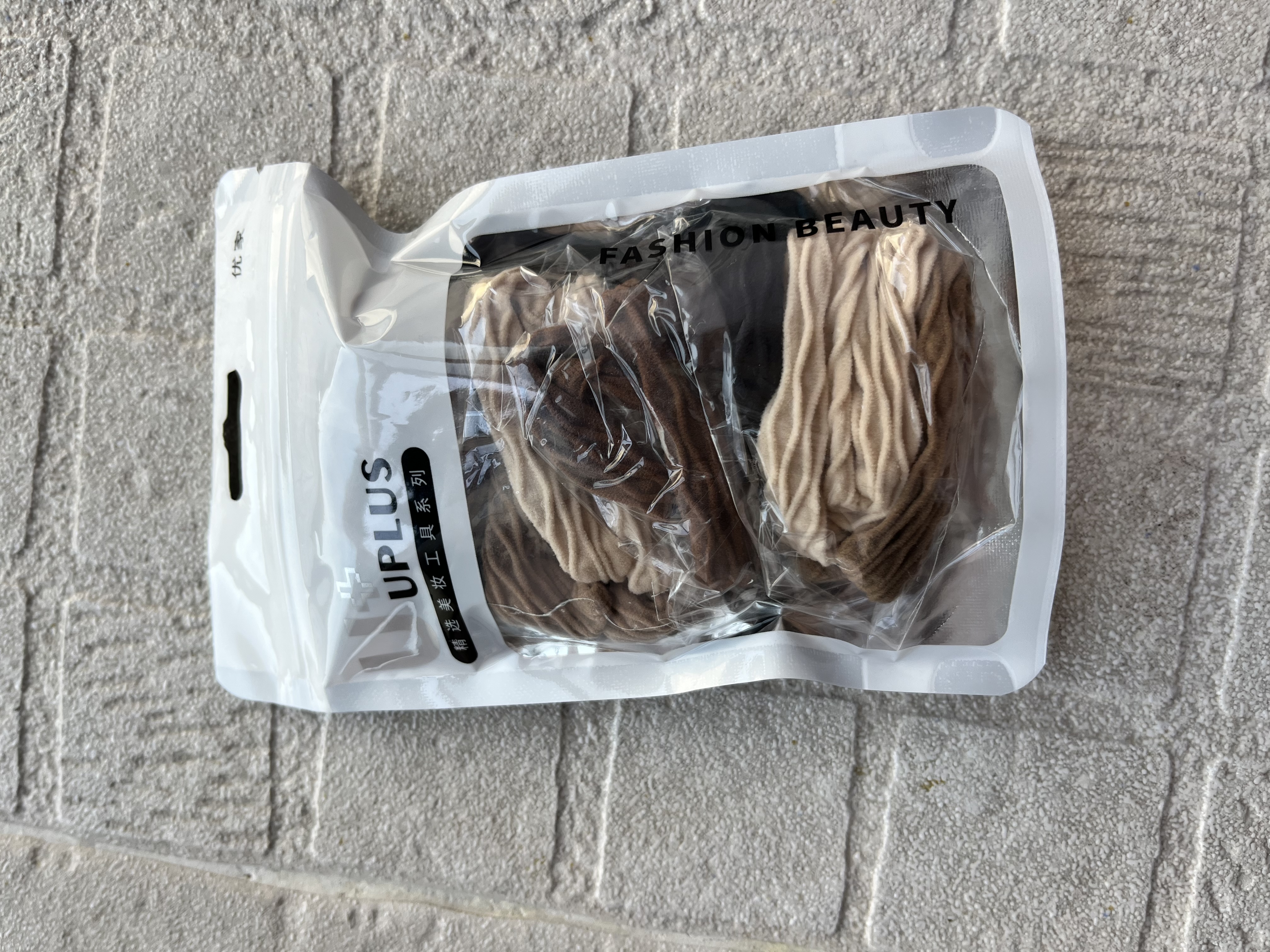 优家（UPLUS）加厚加粗高弹无接缝头绳发绳发圈菱形奶咖色组合皮筋扎头发皮套 实拍图