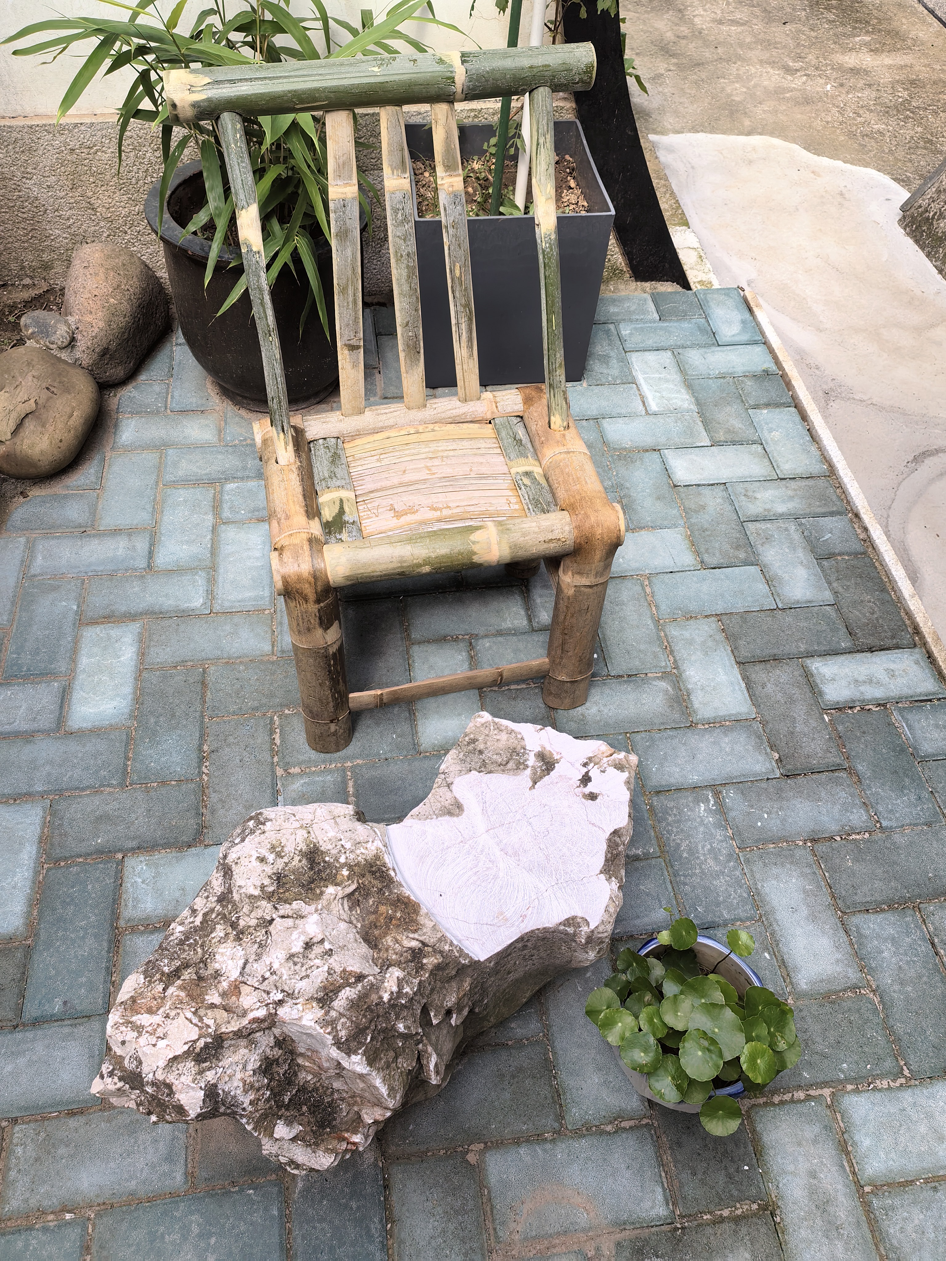 竹椅子靠背椅凳子座椅凳子餐椅矮凳主人椅传统手工网红家具竹制品 【原竹】方背坐高35 实拍图