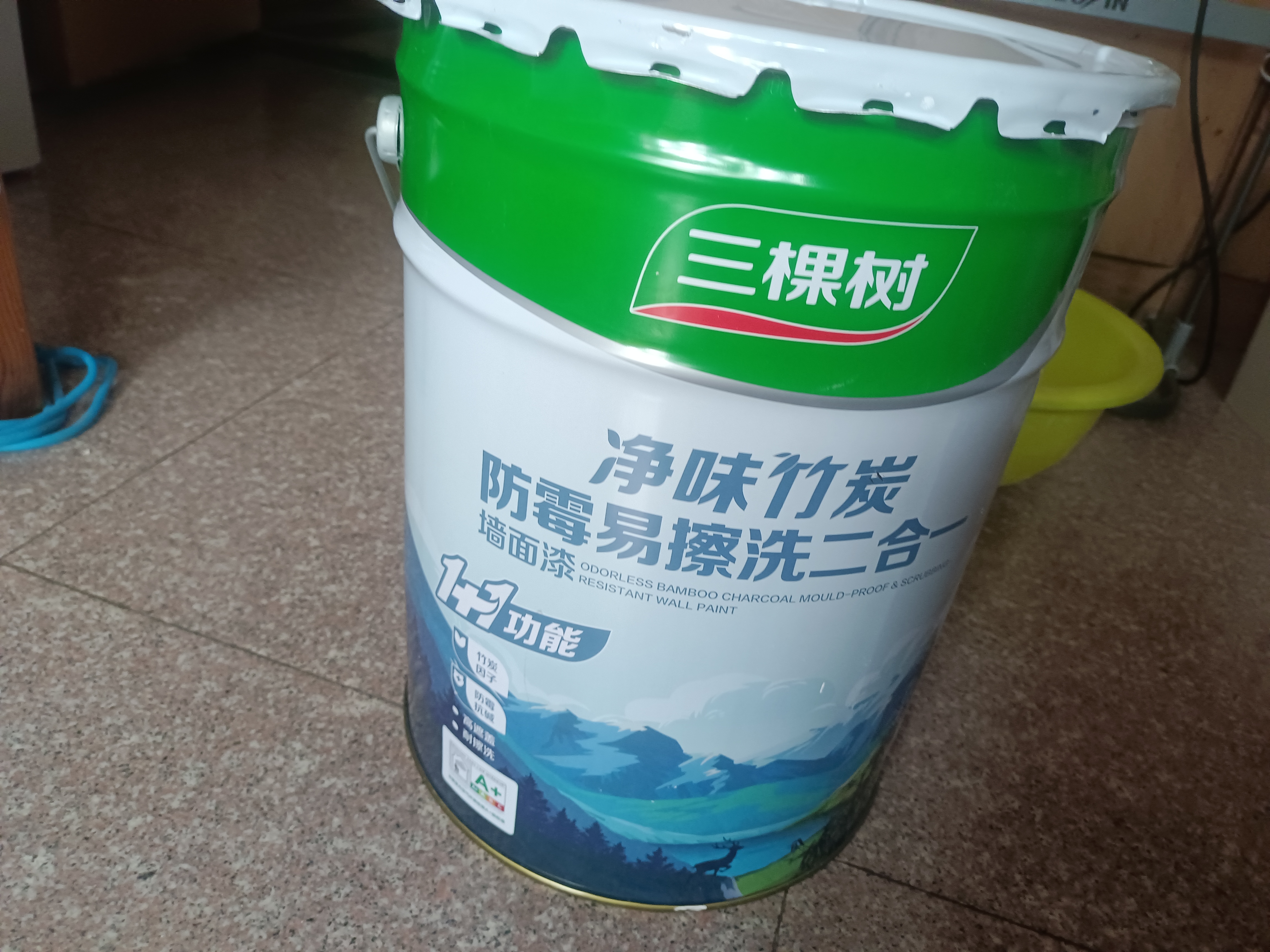 三棵树漆（SKSHU）乳胶漆内墙净味竹炭防霉易擦洗二合一墙面漆室内油漆涂料 18L 实拍图