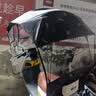 齐选电动车全封闭雨棚蓬新款全包围电瓶车雨伞摩托车挡风挡雨加厚夏季 秒折叠加固款【黑麦穗】遮雨棚 实拍图