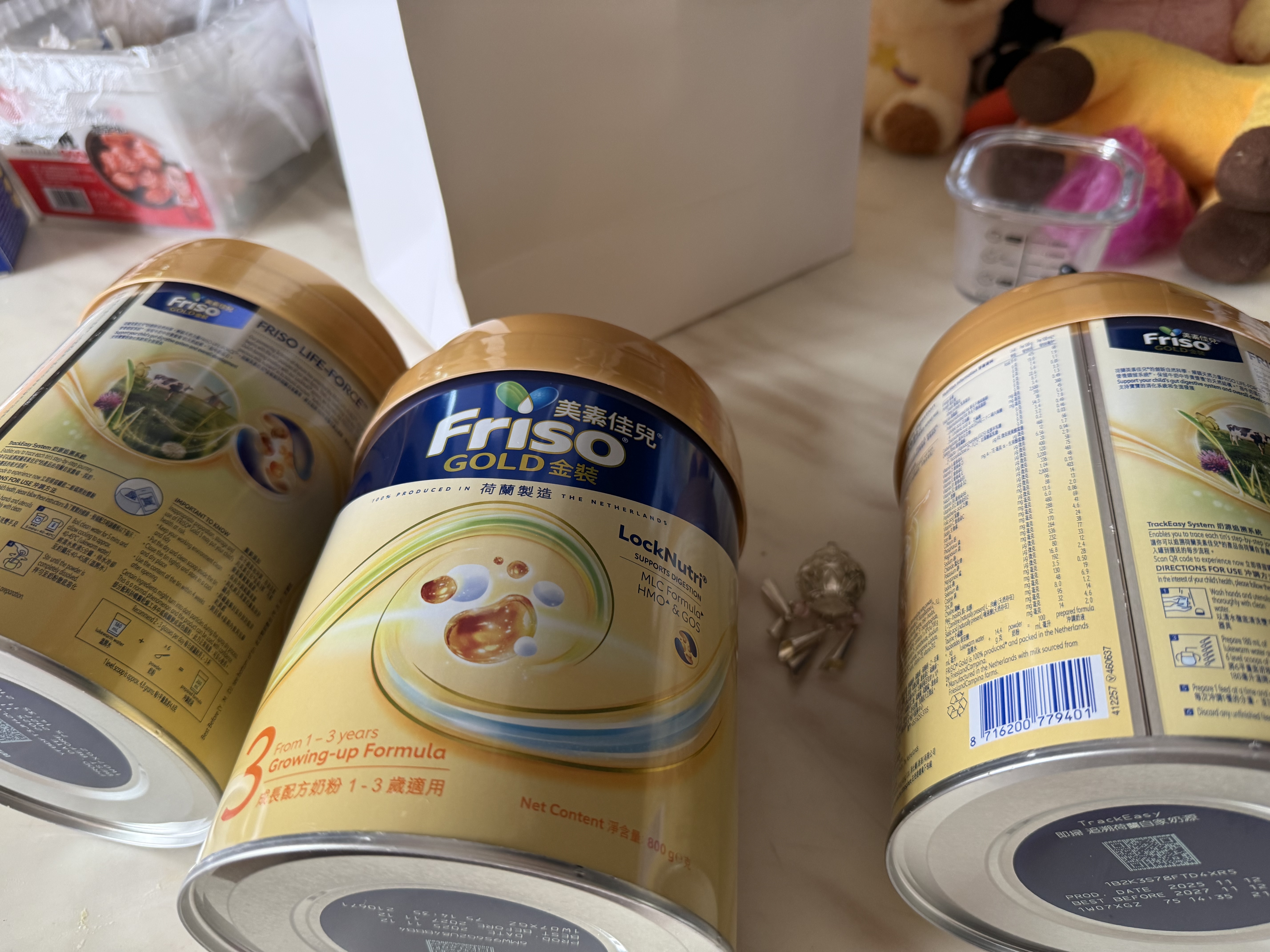 Friso美素佳儿港版金装幼儿配方奶粉3段800g*3罐（1岁+）6HMO易消化 实拍图