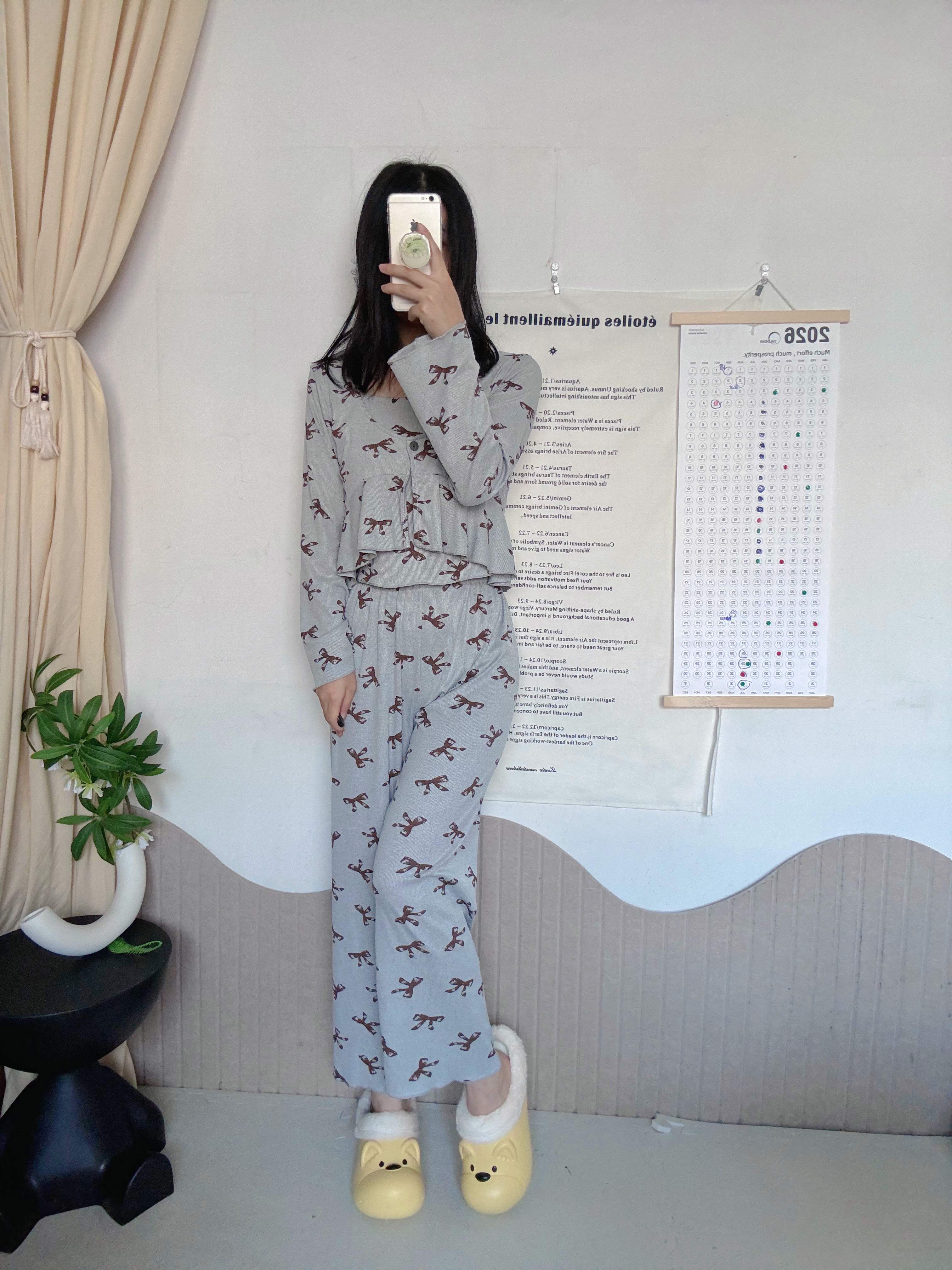 朴西冬季防水西高地小狗可爱卡通棉拖鞋女 黄色40-41 实拍图