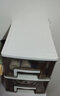 沃福友桌面收纳盒办公室书桌文件A4纸收纳柜文具放杂物储物盒学生抽屉盒 白色支架+透明黑抽屉 中号2层 实拍图