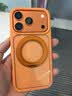 飞利浦（PHILIPS）适用苹果iPhone17 promax手机壳支架保护套按键全包6米防摔气囊16pro肤感散热15玻璃磁吸360旋转壳 【暖阳鎏金】赤炎橙丨6米防摔 iPhone 17 Pro  实拍图