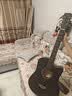 维卡斯（WEIKASI）民谣吉他初学者木吉他单板新手入门练习琴guitar吉它学生男女乐器 38英寸纯黑色+礼包【初学推荐】 实拍图